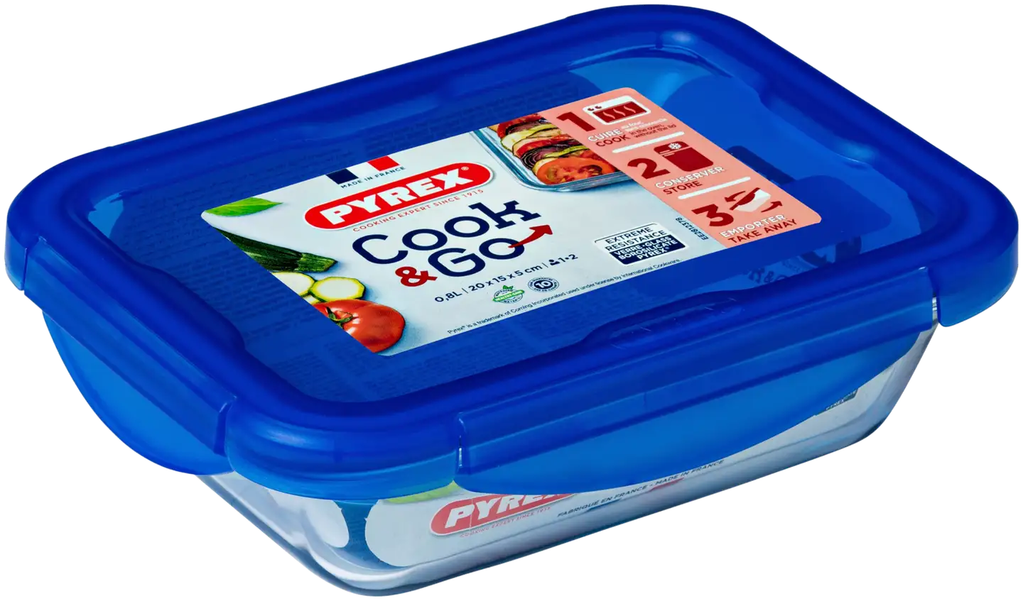 Pyrex Cook & Go lasivuoka ja kansi 20x15cm - 1