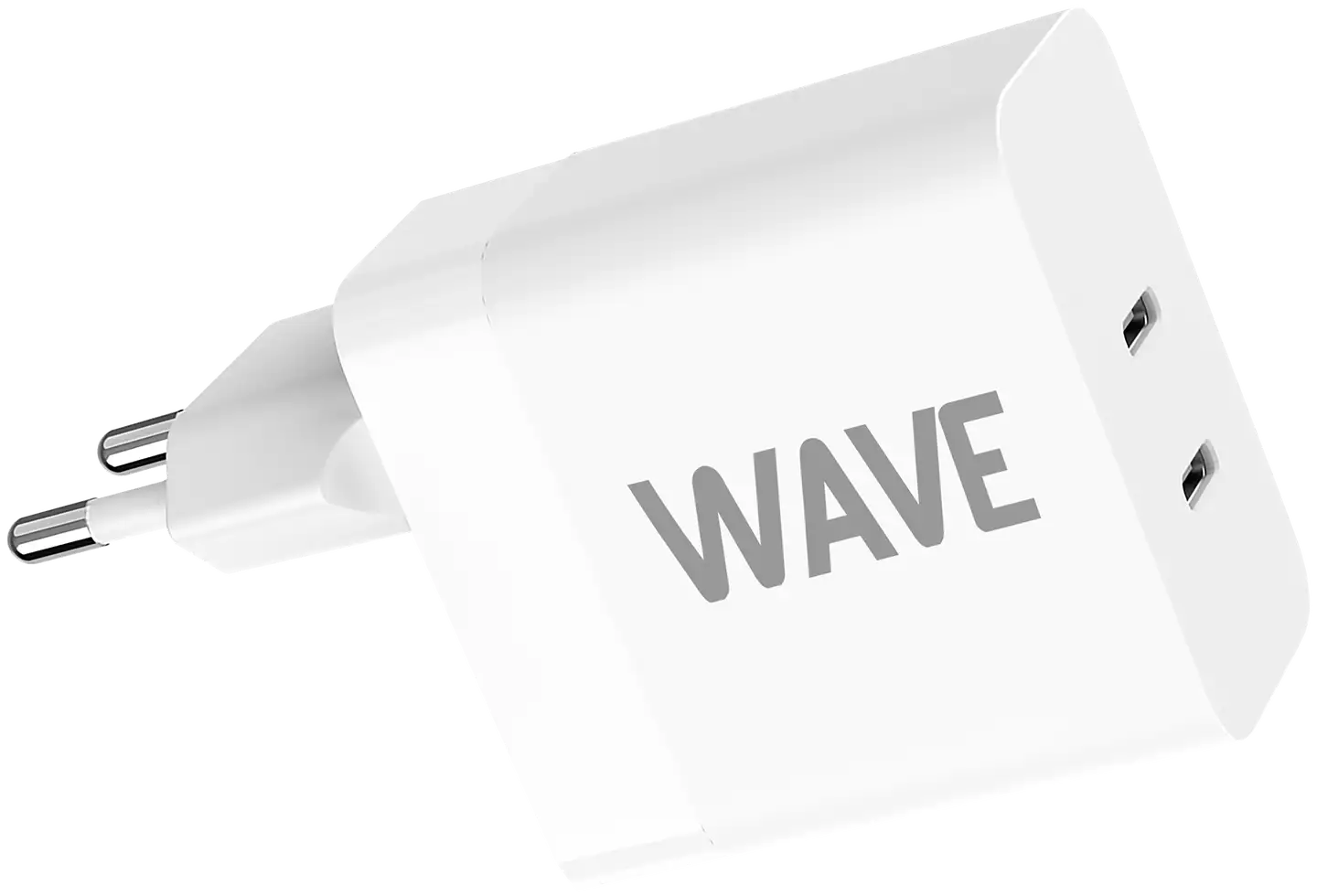 Wave 65W Pikalataava GaN -verkkolaturi, 2 x USB Type-C, Valkoinen - 1