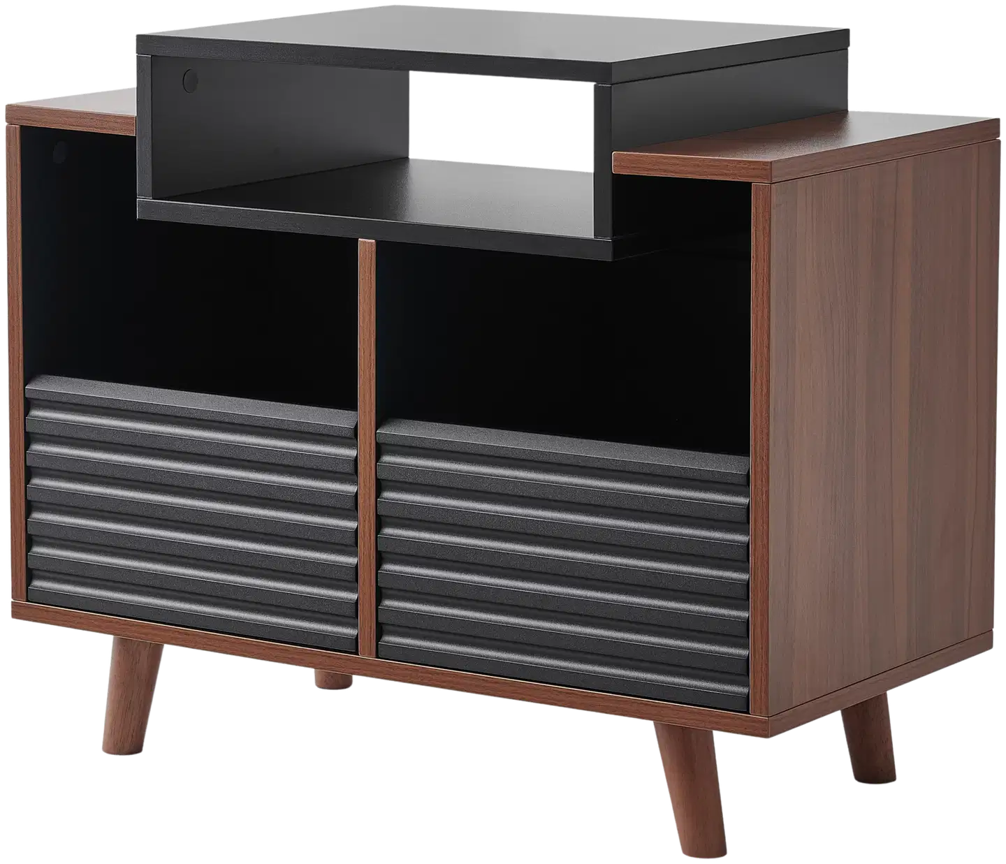 Norstone Oslo Vinyl 800 -vinyylikaluste satiinimusta/pähkinä - 1