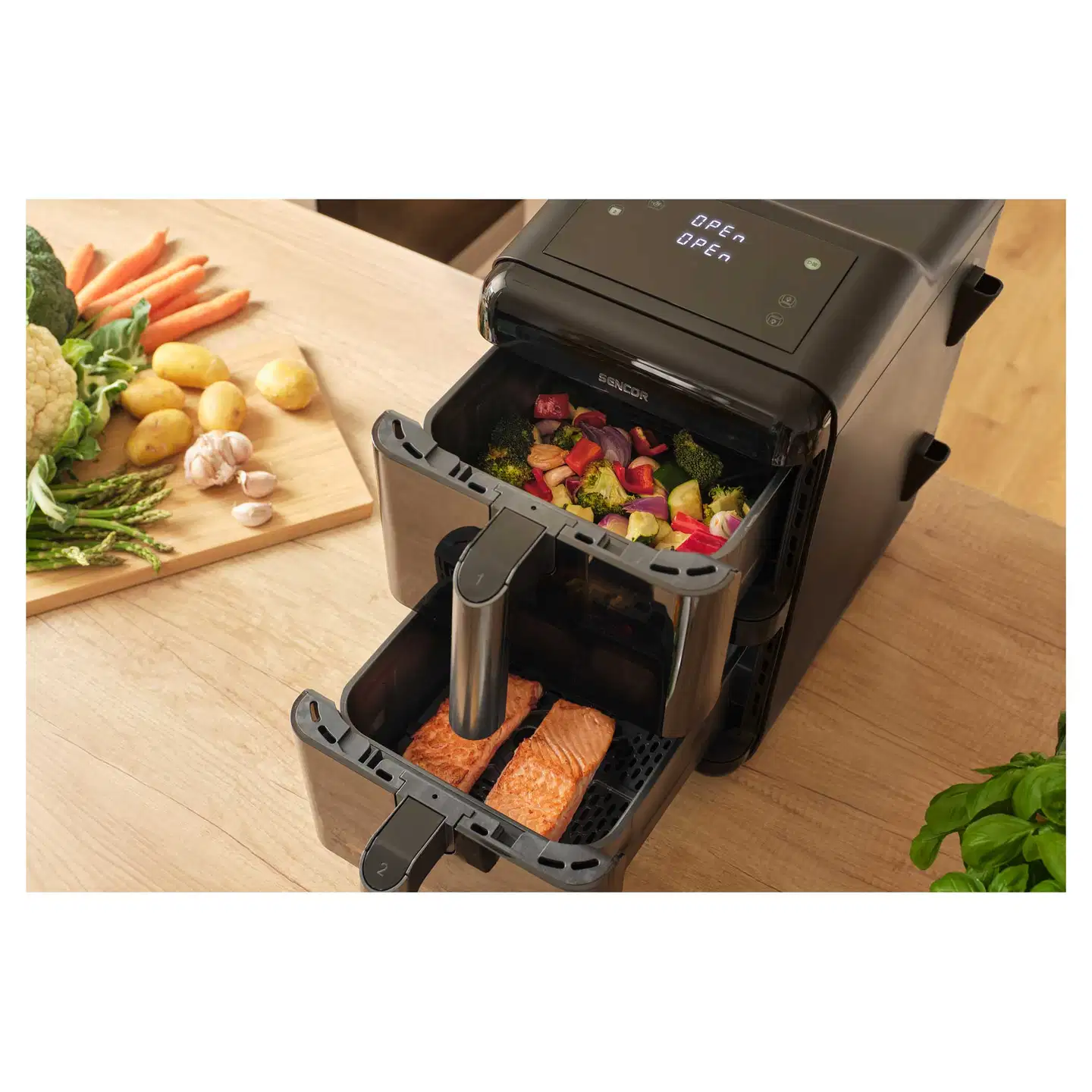 SENCOR Dual Air Fryer kiertoilmakypsennin SFR 1250BK - 9