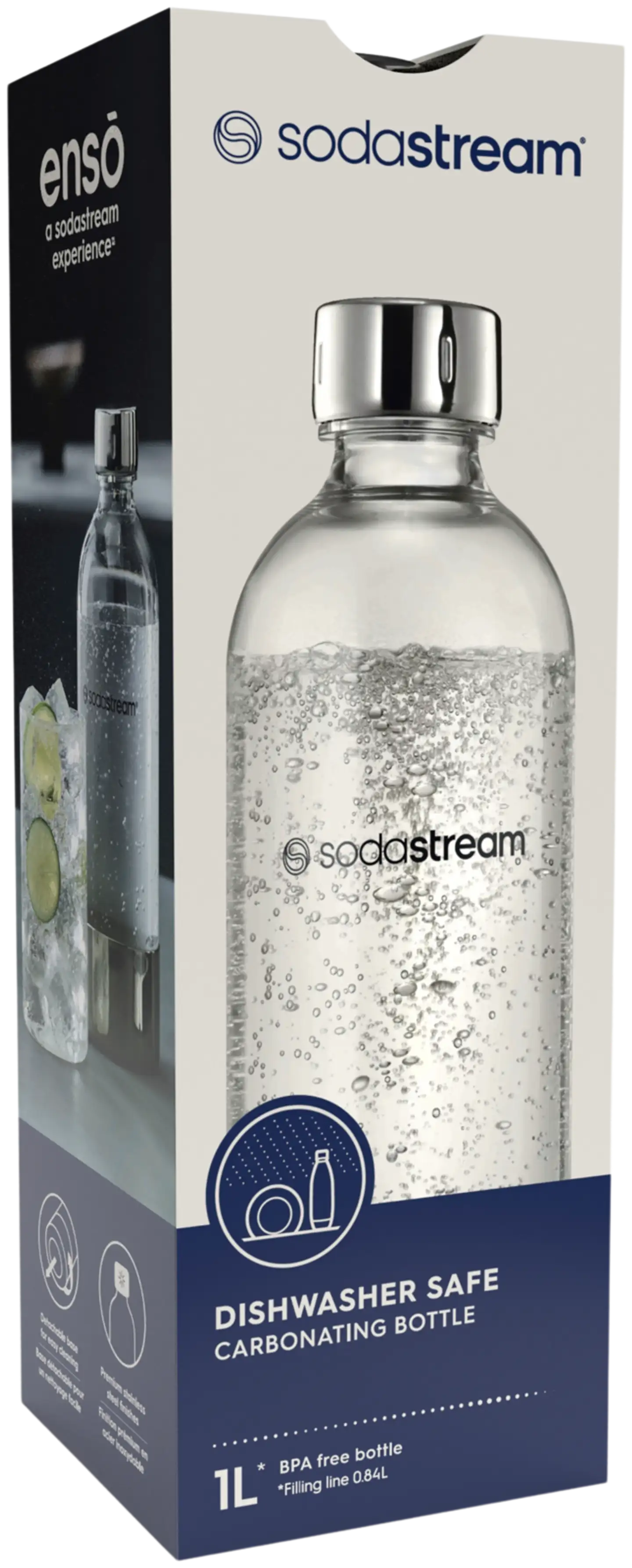 SodaStream astianpesukoneen kestävä metalli Enso-juomapullo 1L - 3