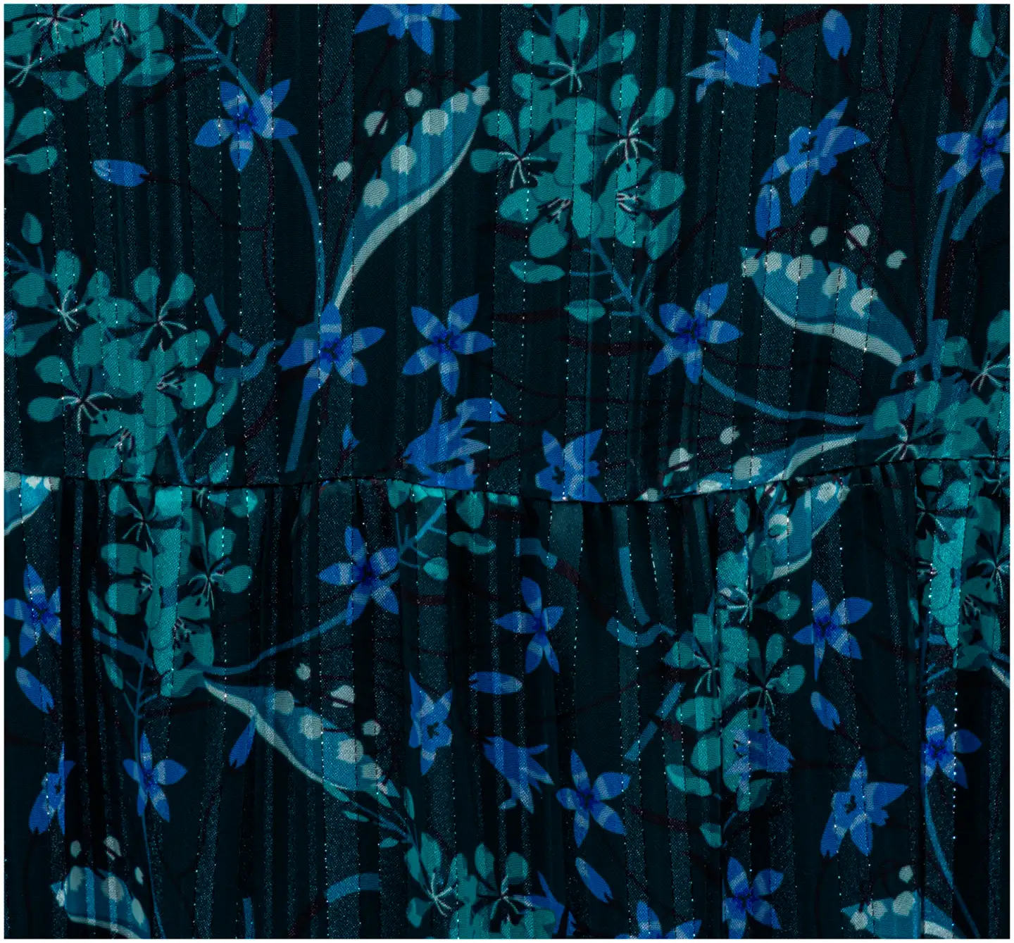 House naisten midimekko 218HP40837, D-mitoitus - Green Floral AOP - 3