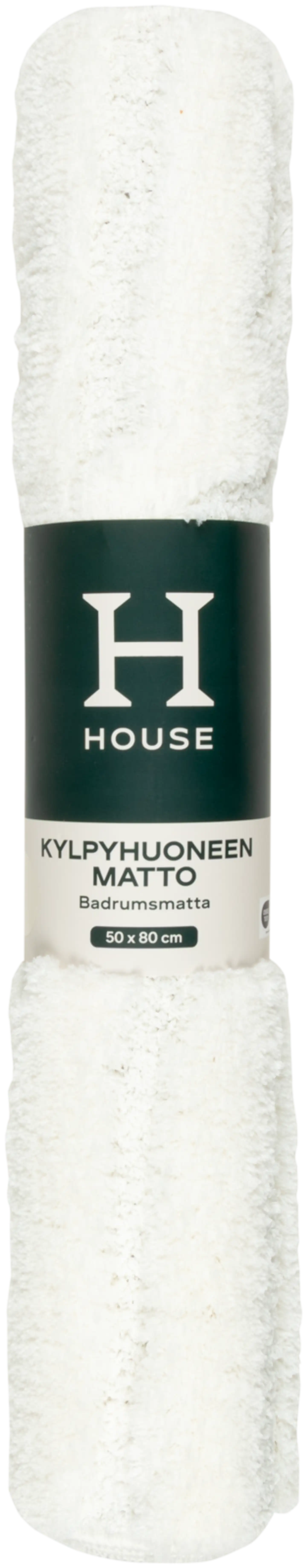 House kylpyhuoneenmatto Art Deco 50x80 cm, luonnonvalkoinen