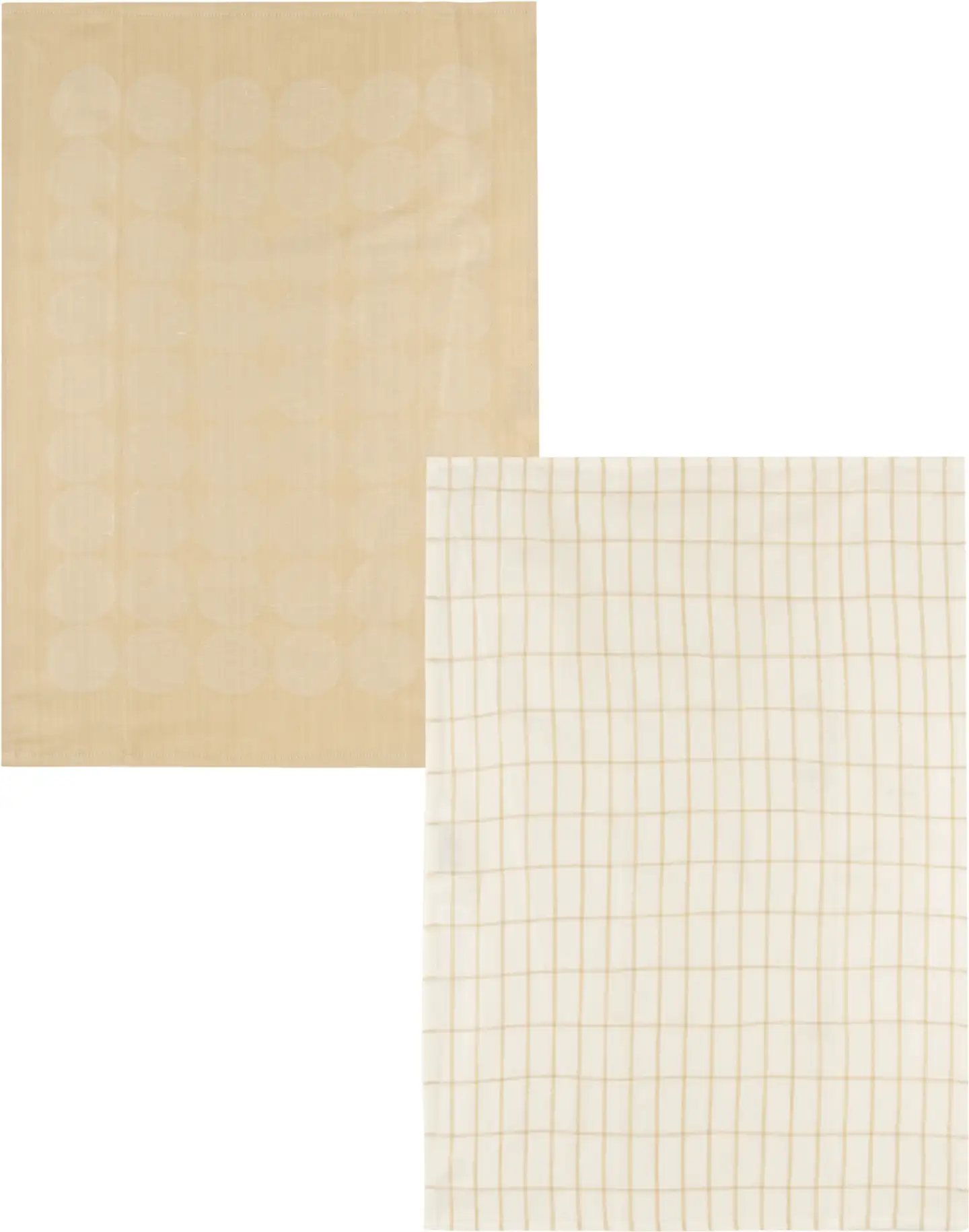 House keittiöpyyhe 2 kpl Jaquard ja ruutu 50x70 cm luonnonvalkoinen/beige