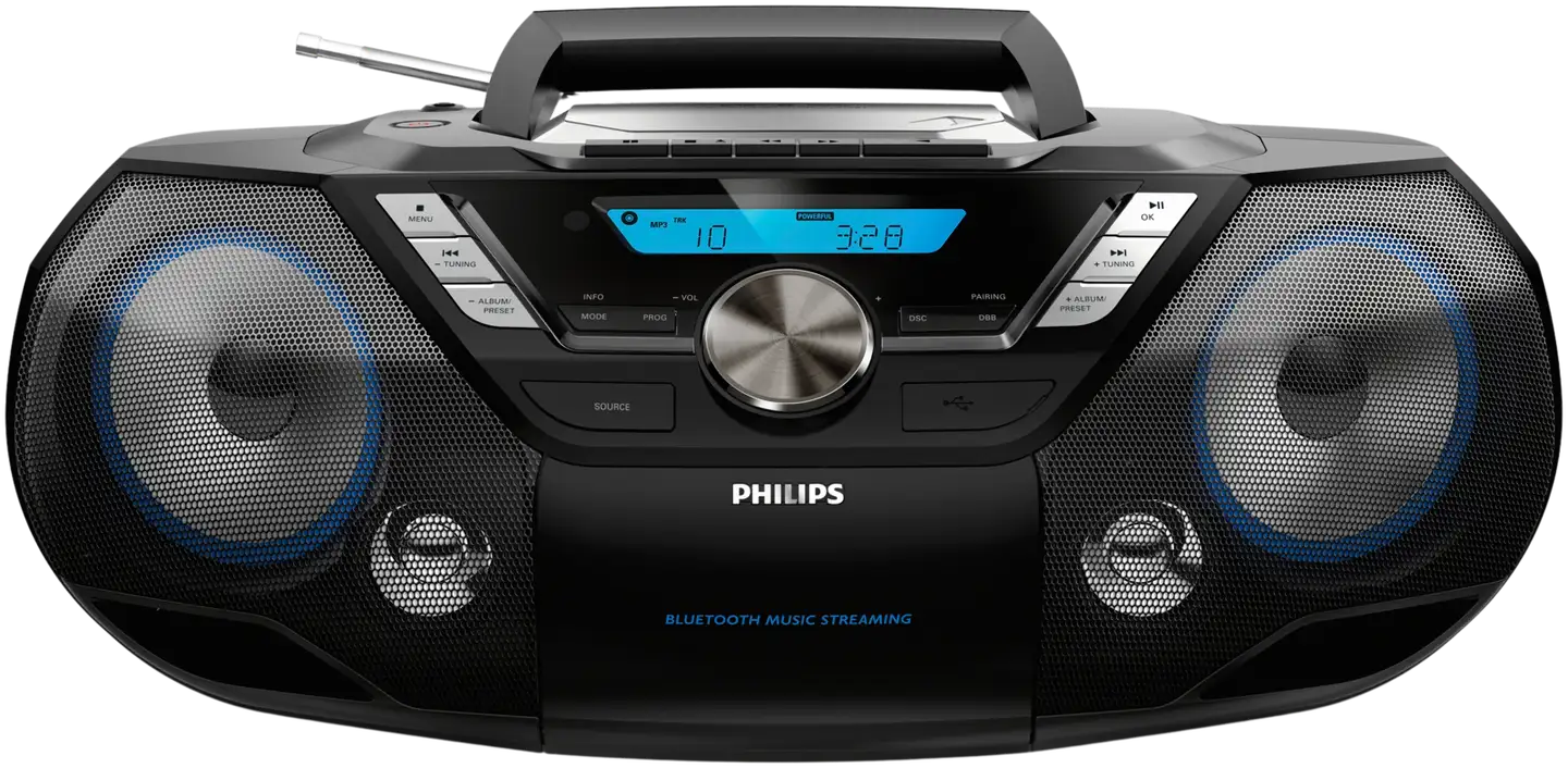 Philips kannettava CD-radio-kasettisoitin AZB798T CD Soundmachine musta