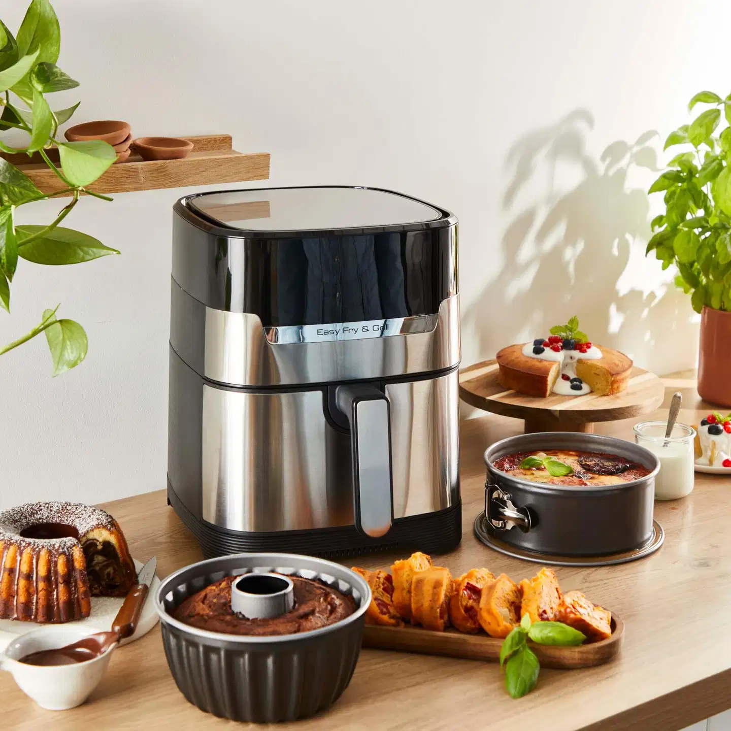 Tefal Easy Fry vuokasetti air fryereihin, irtopohjavuoka 18 cm ja kakkuvuoka 16 cm - 10