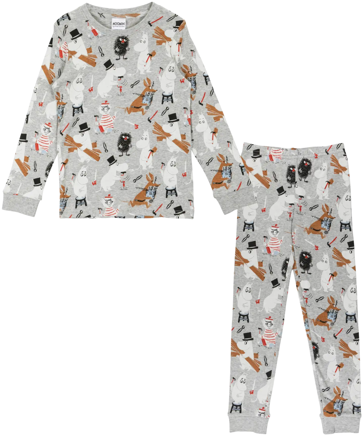 Muumi lasten pyjama Rakentajat 589387 - HARMAA - 1