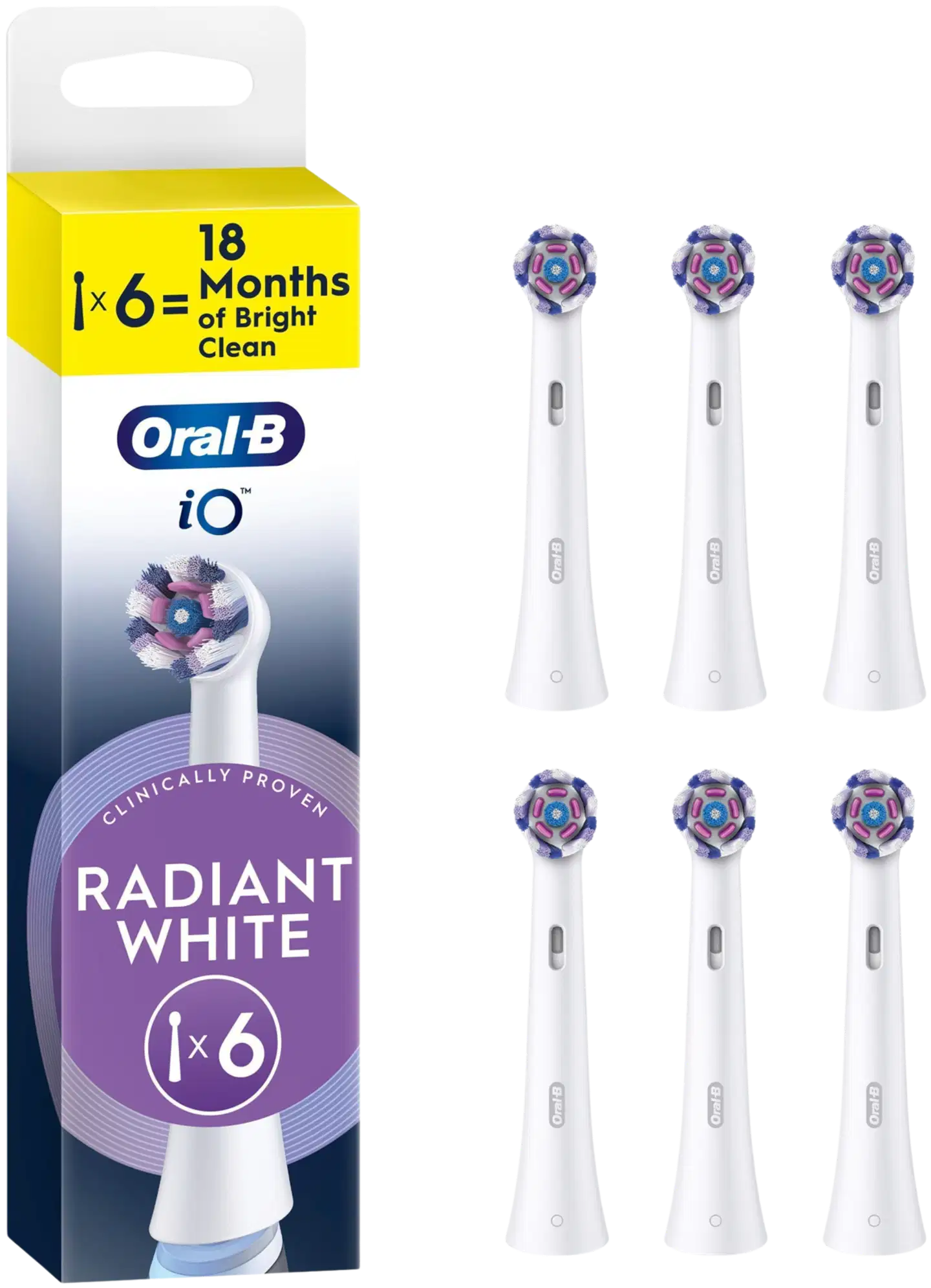 Oral-B iO Radiant White vaihtoharjat 6kpl - 1