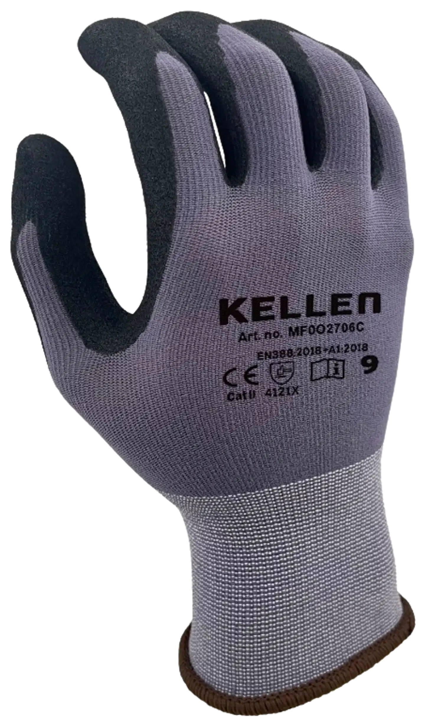 Kellen työkäsine nitriilipinnoite MF0O2706C - Musta/harmaa