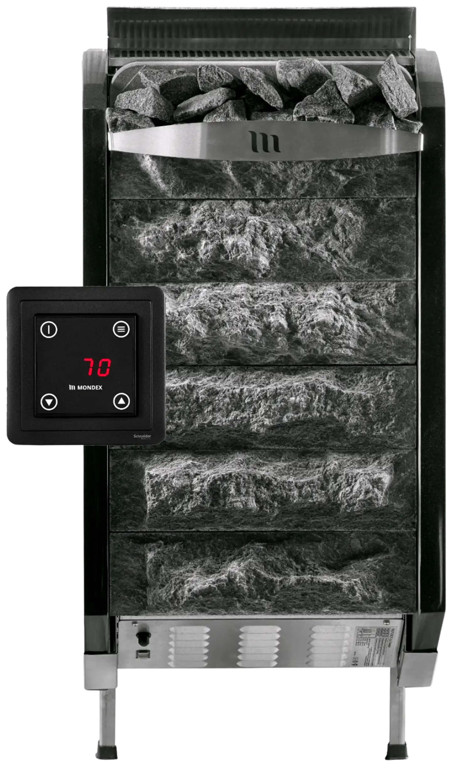 Mondex sähkökiuas Hiisi E2W 9,0 kW musta/vuolukivi, sisältää WiFi - 1