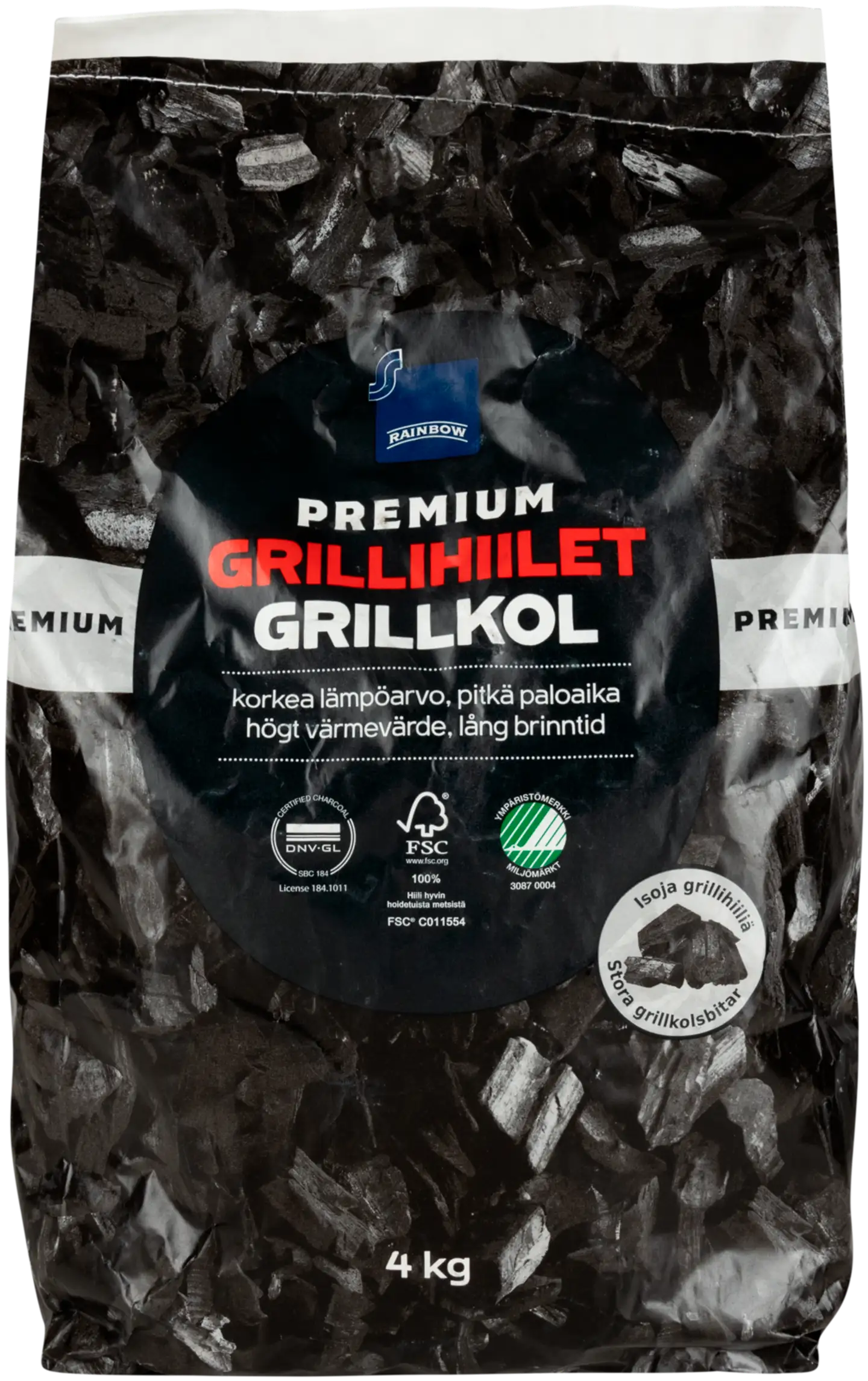 Rainbow grillihiilet Premium 4 kg