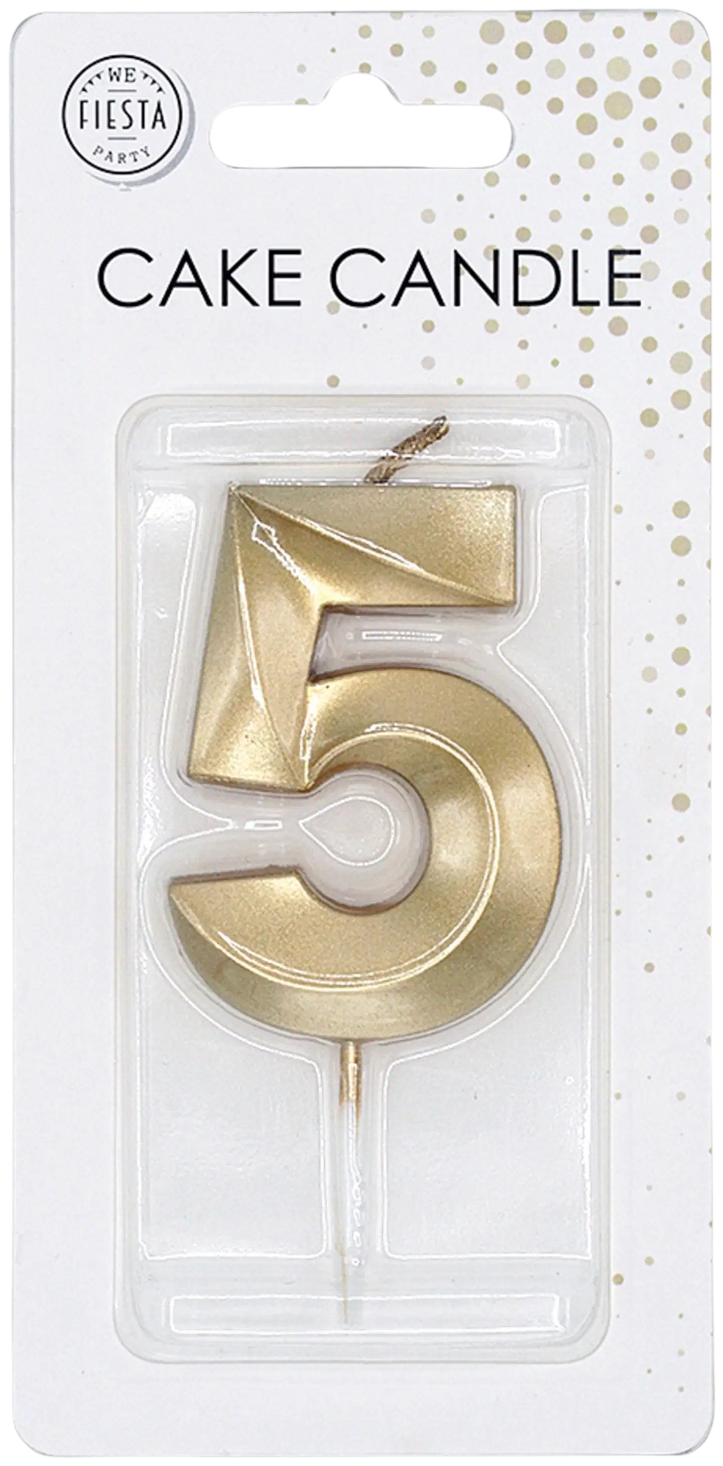 Kakkukynttilä 5 kultainen 6 cm - 3