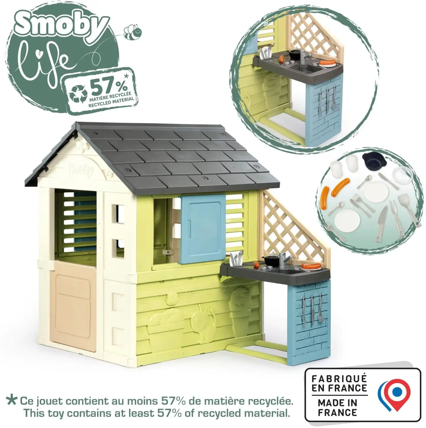 Smoby Life Pretty-leikkimökki ja keittiö - 3