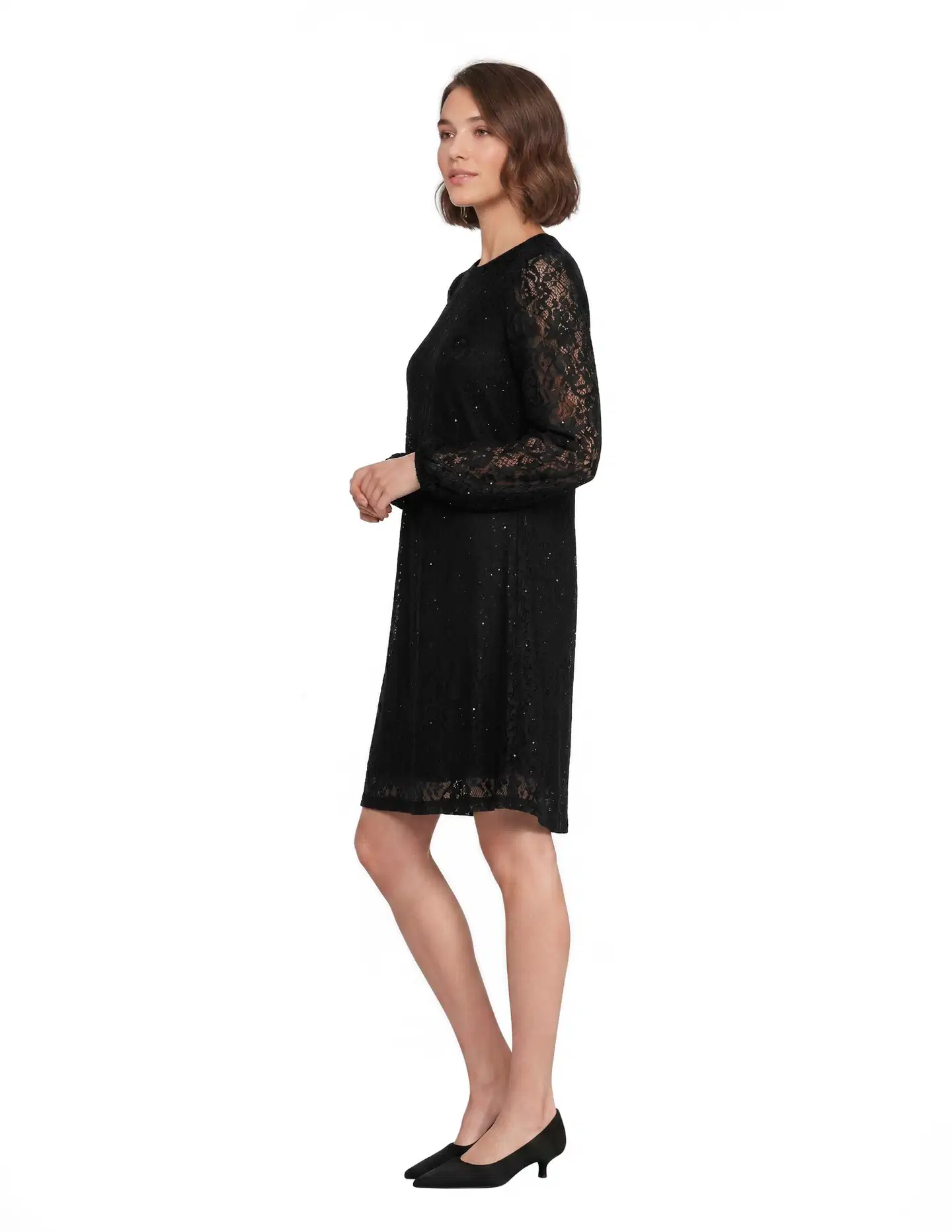London Fog naisten pitsimekko 218L264022 - black - 3