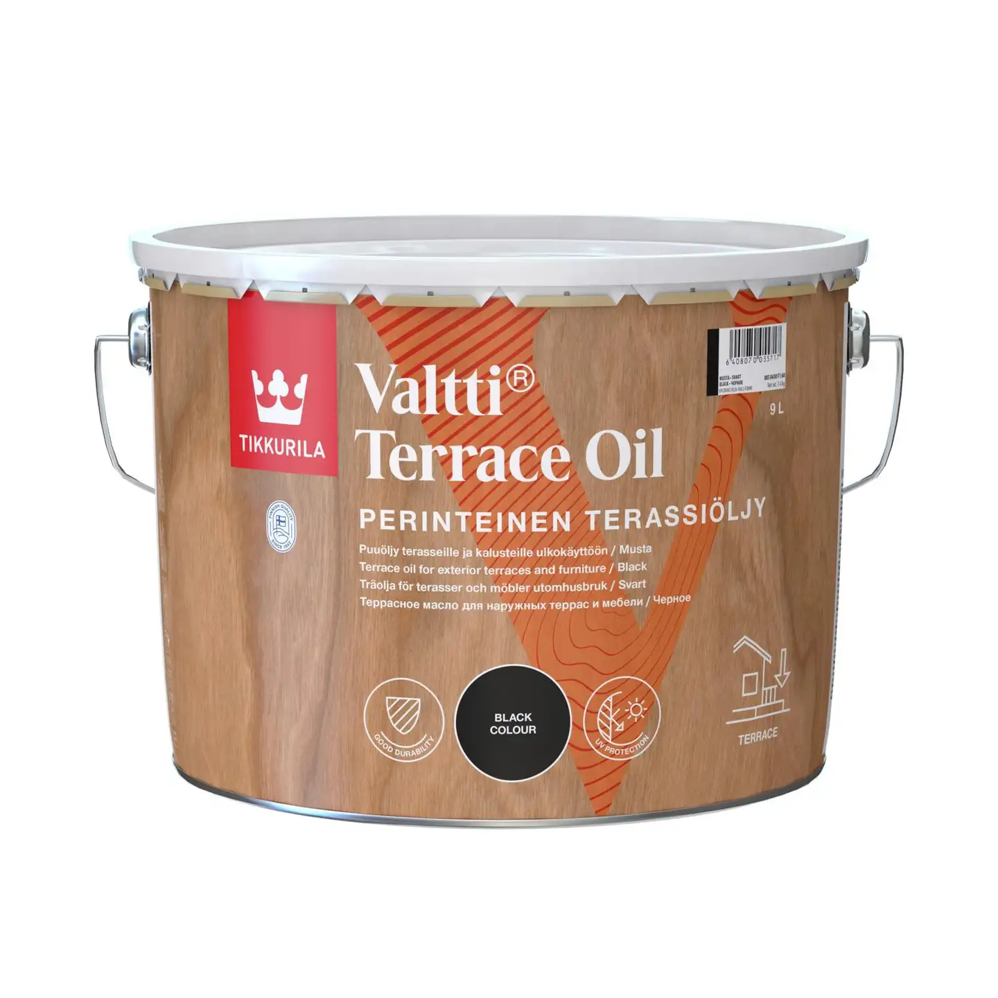 Tikkurila terassiöljy Valtti Terrace Oil 9 l musta