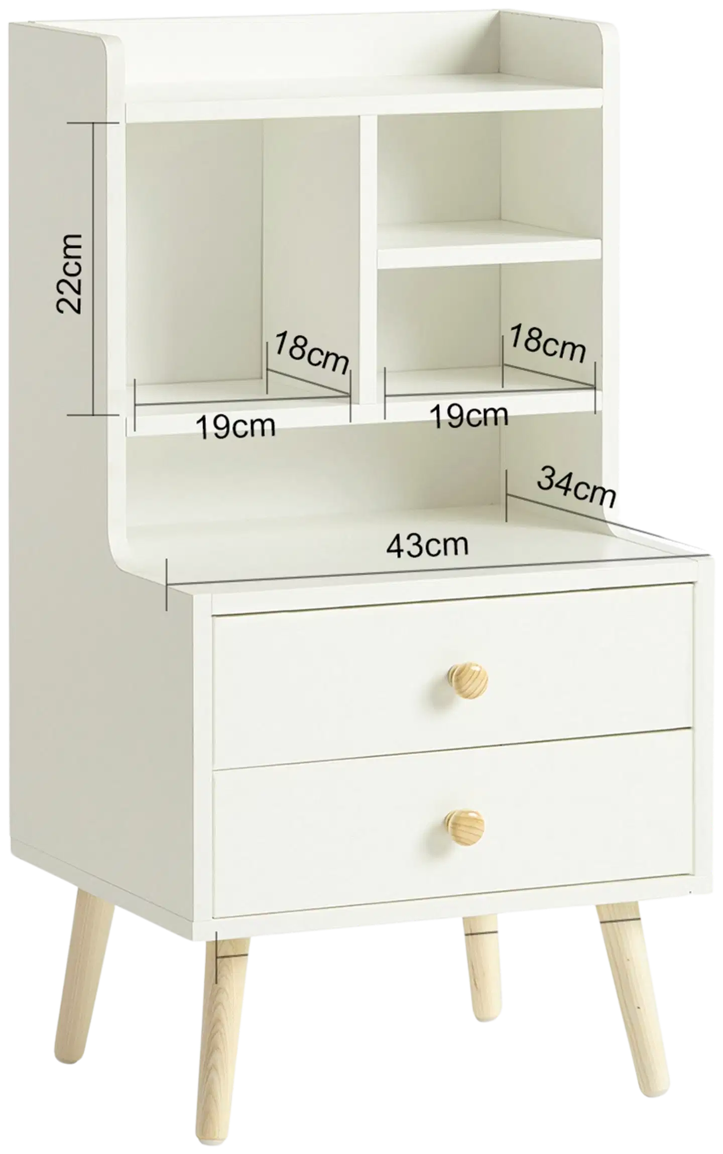 SoBuy yöpöytä valkoinen FBT100-W - 3