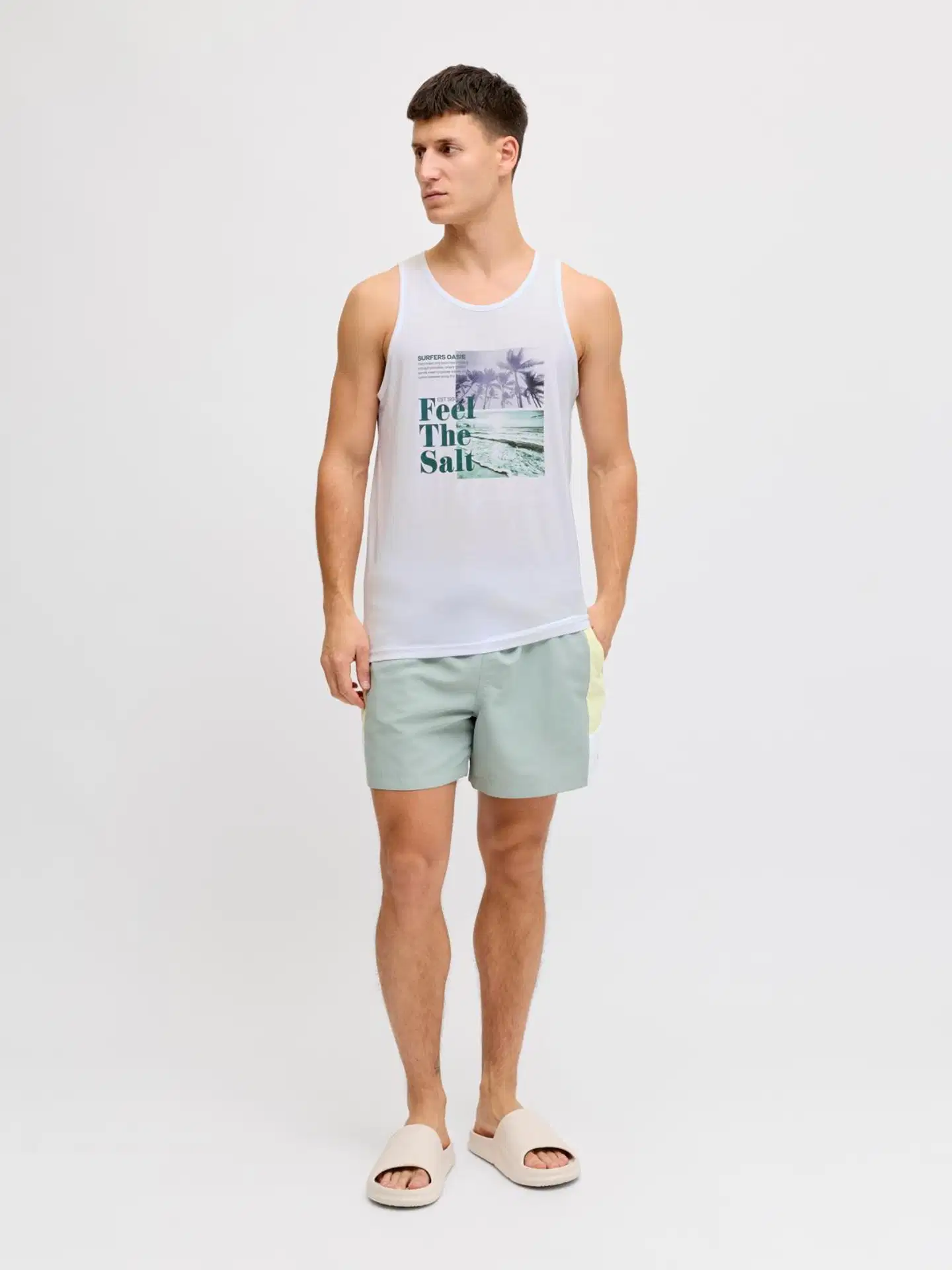 JJ REBEL miesten hihaton t-paita Jrebmiles - Bright white - 3