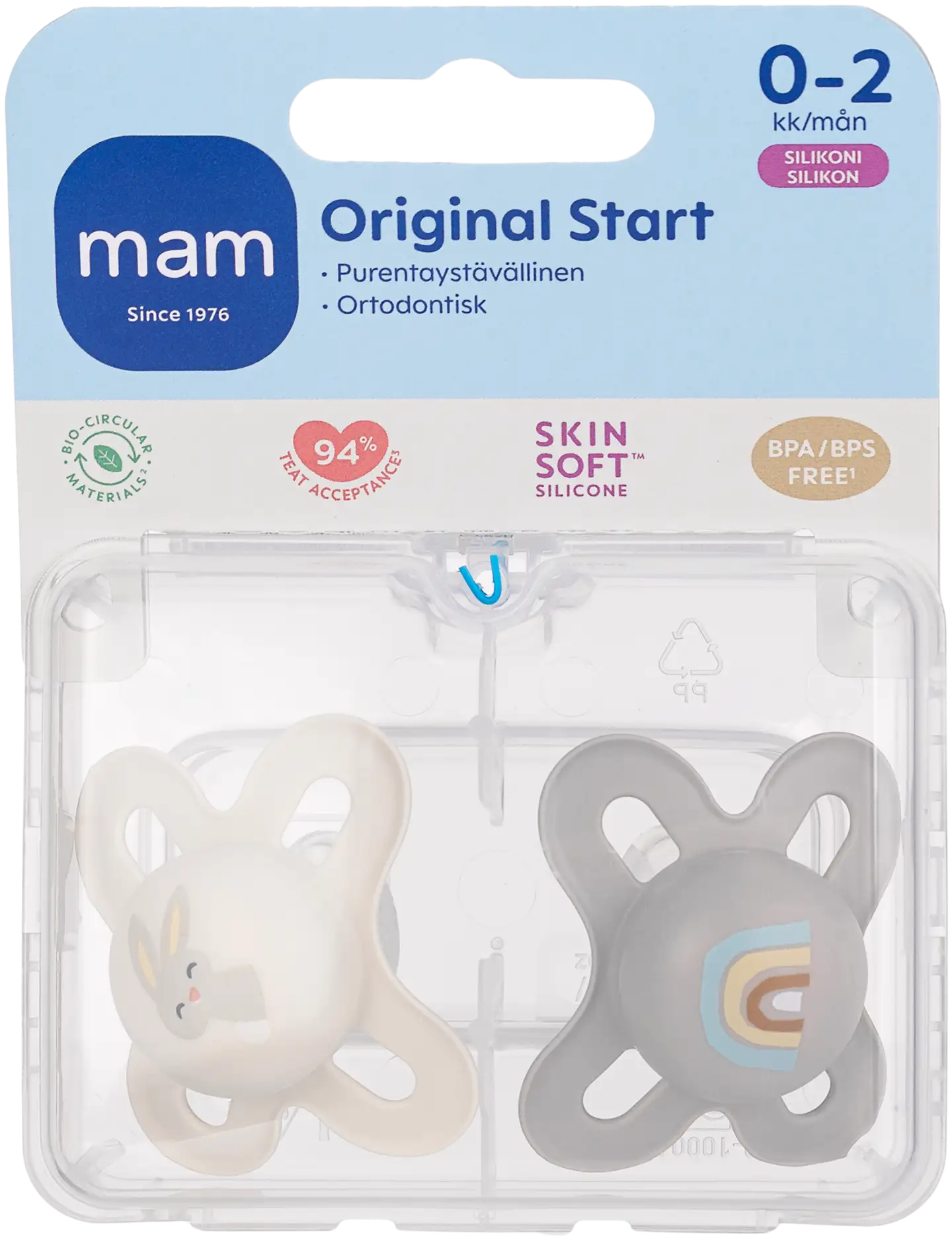 MAM Start Silk Teat 2kpl 0-2kk silikonitutti