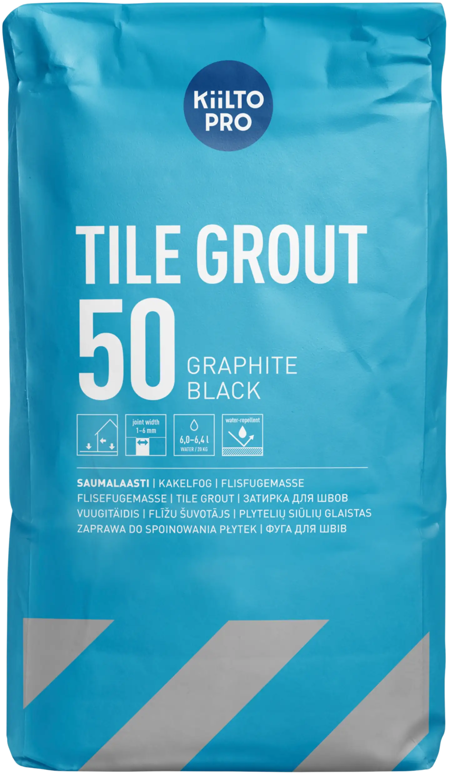 Kiilto Pro Tile grout saumalaasti 50 graphite black 20 kg