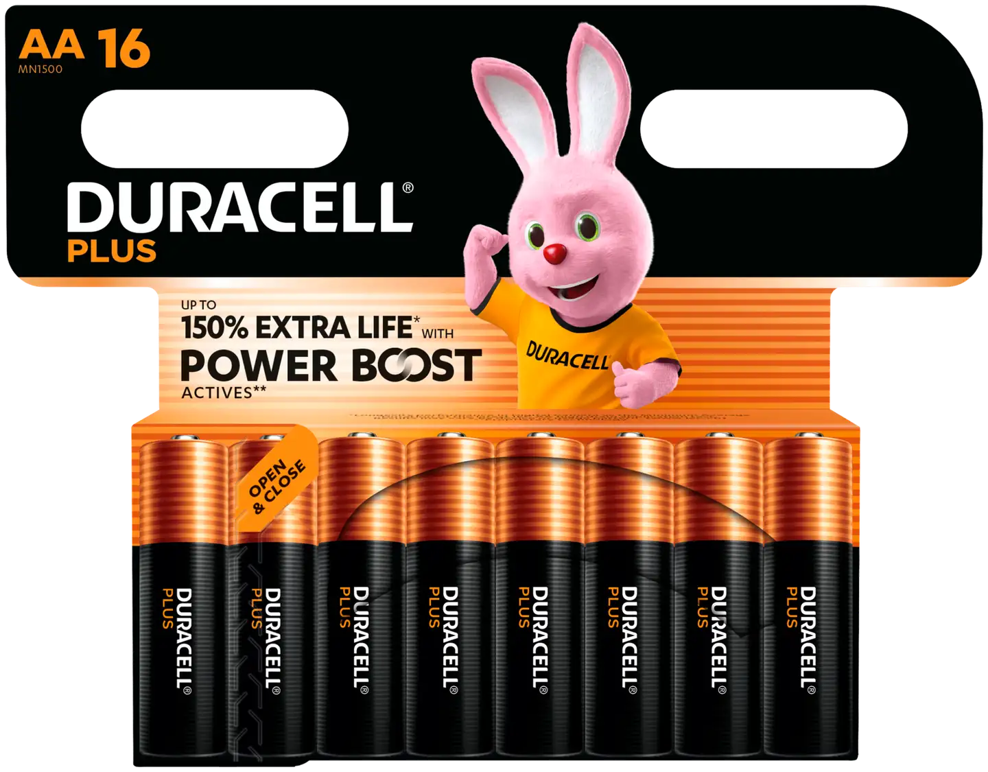 Duracell Plus paristo PowerBoost AA 16KP