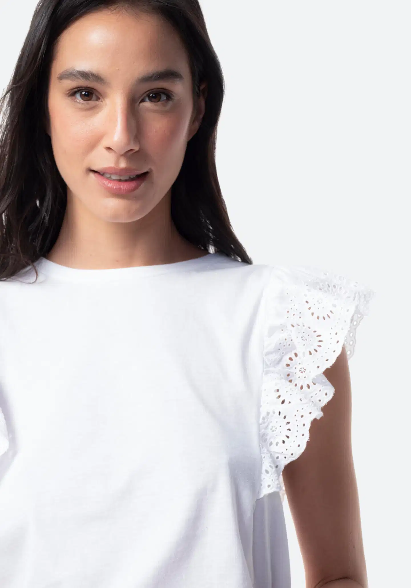 TEX naisten frillatoppi I282731 - WHITE 1 - 5