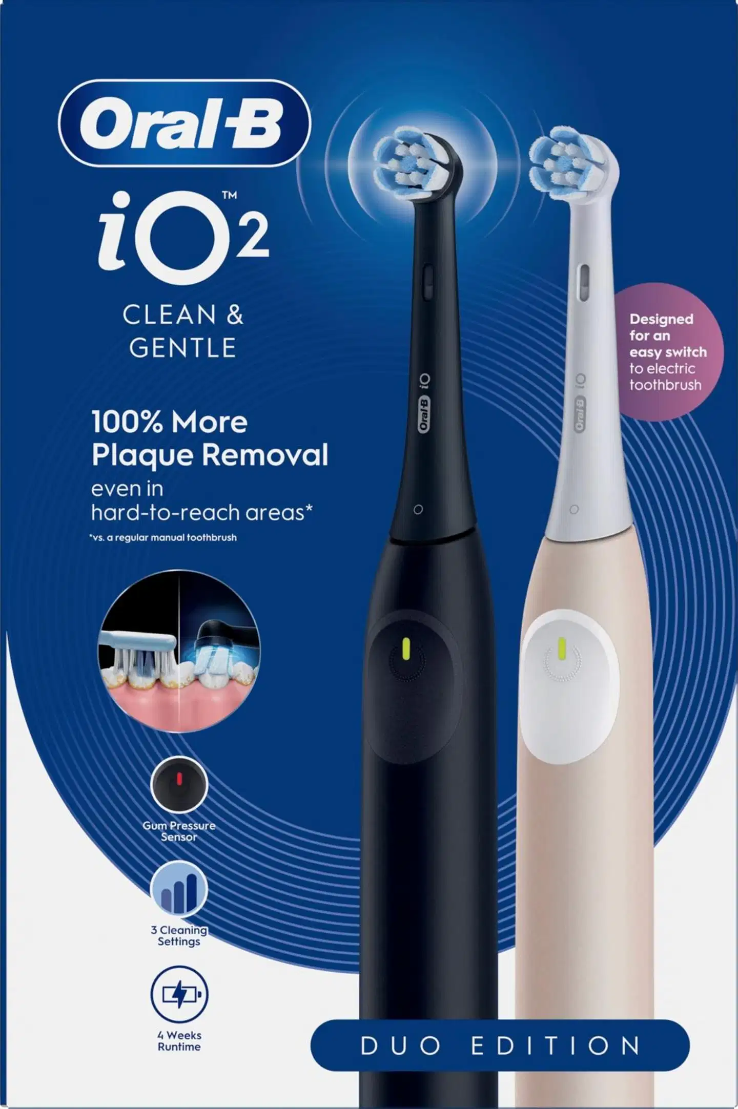 Oral-B iO2 Night Black/Calm Pink Duo sähköhammasharja + Travel case
