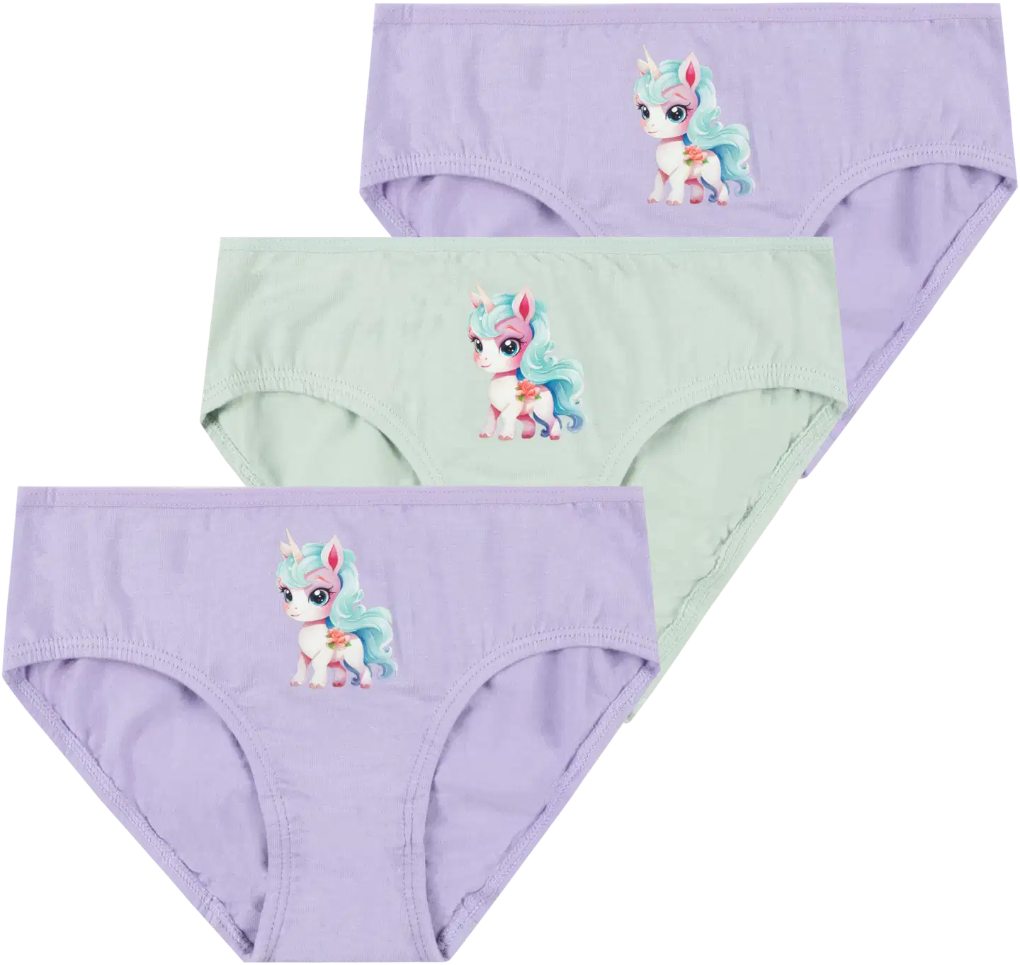 House lasten brief-alushousut Unicorn 230H260809 3-pack - Purple Print - 1