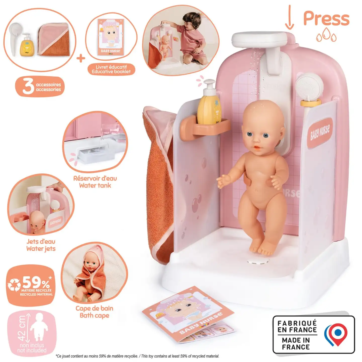Smoby Baby Nurse Nuken suihku - 5