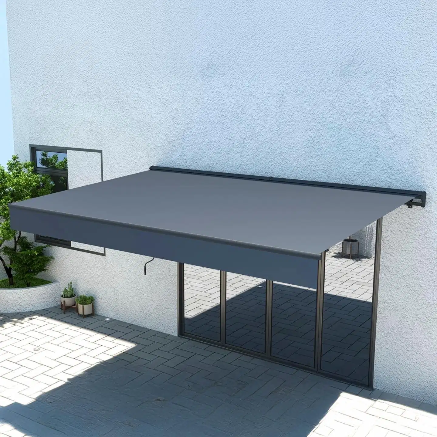 Lykke puolikasettimarkiisi 2,95x2,5 m moottoroitu, tummanharmaa - 2