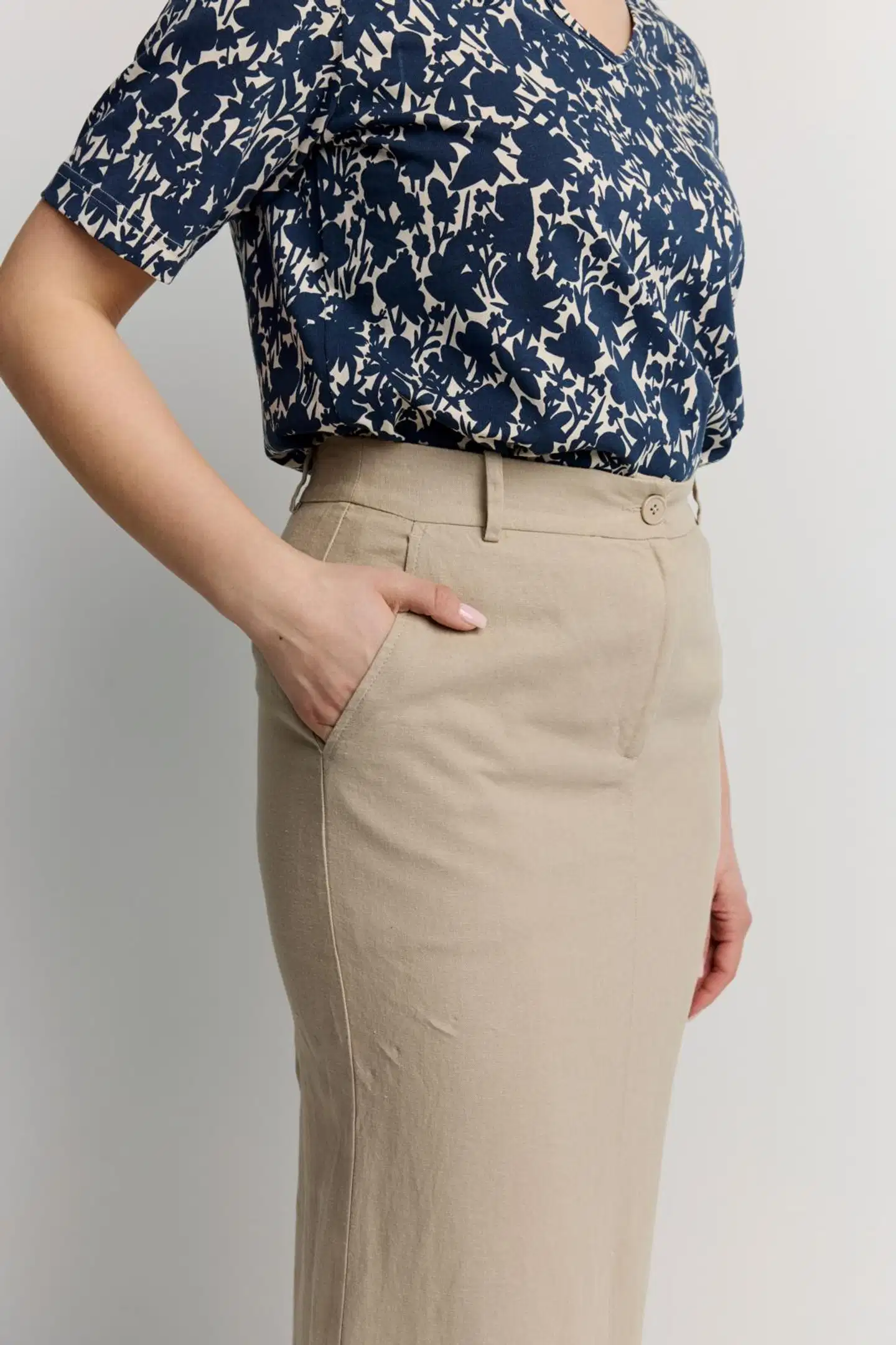 Finlayson naisten pellavahame - Taupe - 4