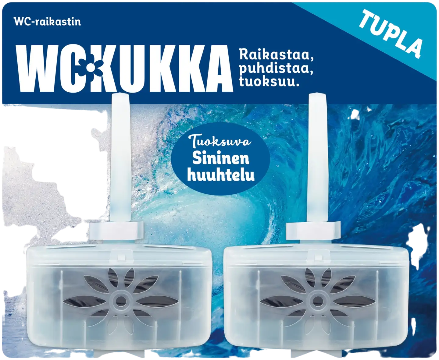 WC Kukka Sininen huuhtelu tuplapakkaus wc-raikastin 2x40g