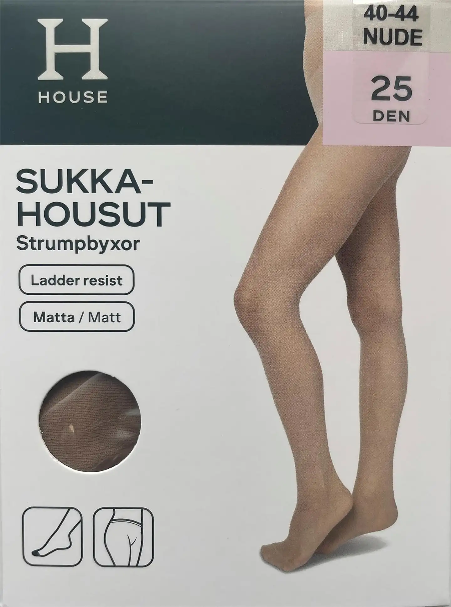 House naisten sukkahousut 25DEN runresist - NUDE