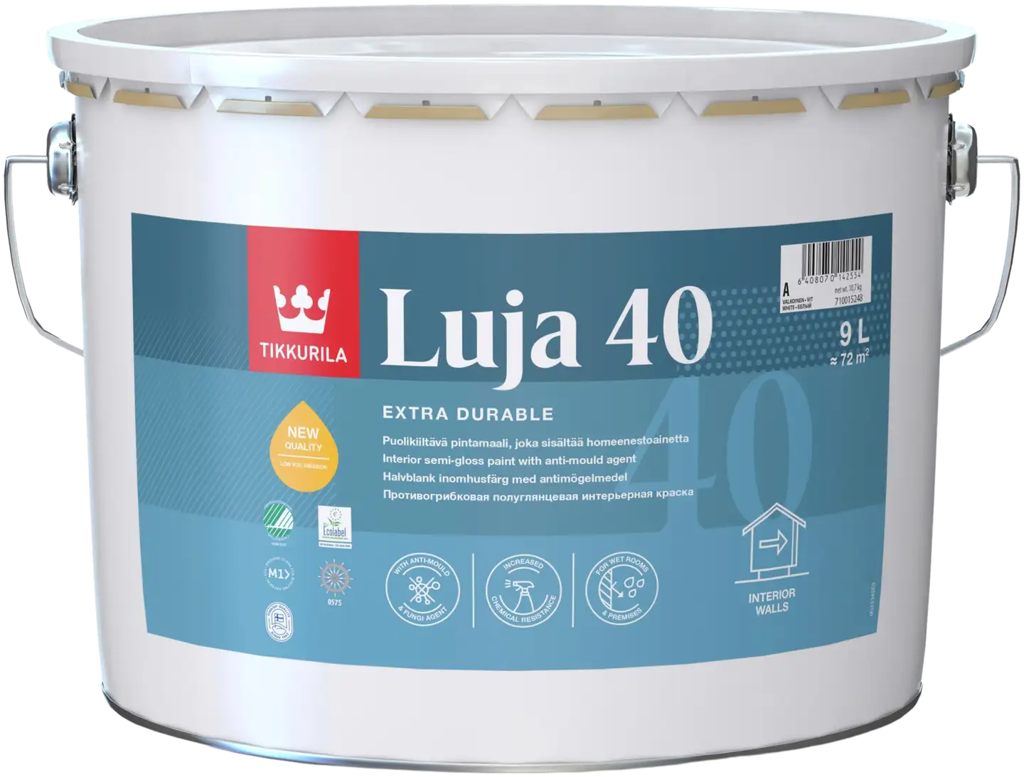 Tikkurila Luja 40 pintamaali 9l C vain sävytykseen puolikiiltävä