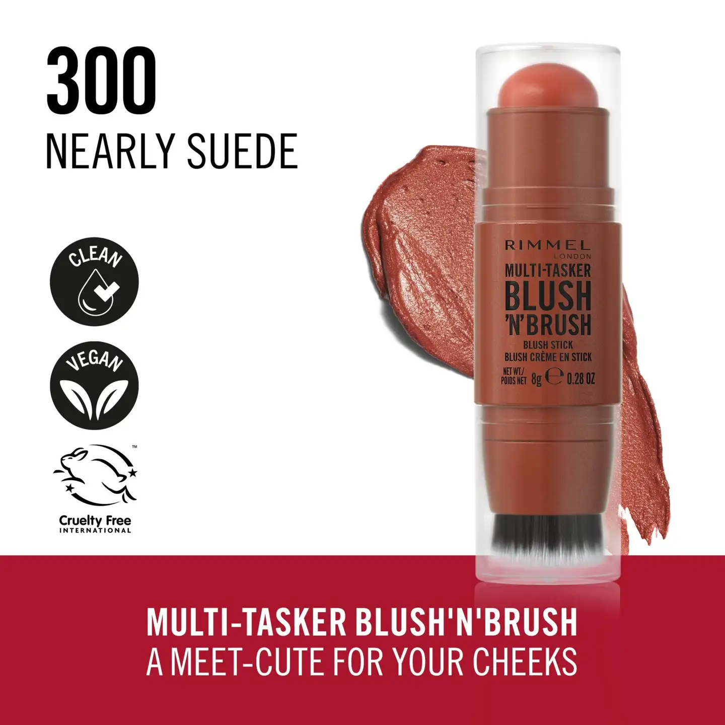 Rimmel Multitasker Blush 'n' Brush 8 g 250 Coral Dust, poskipuna - 300 Nearly Suede - 2