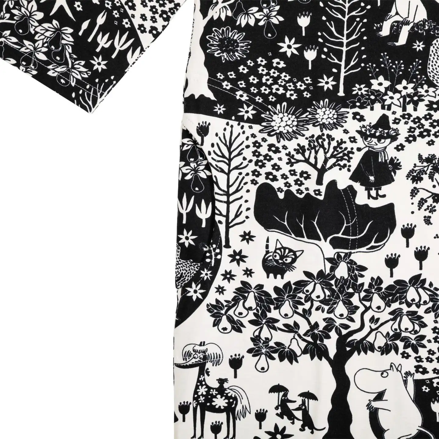 Moomin by Martinex naisten tunika Hilda Puisto 586526 - Mustavalkoinen - 2