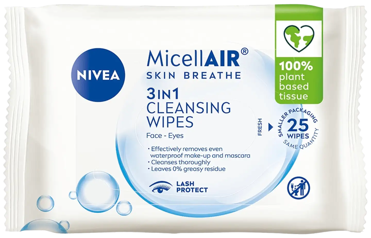 NIVEA 25kpl MicellAIR SKIN BREATHE® Cleansing Wipes -puhdistusliinat