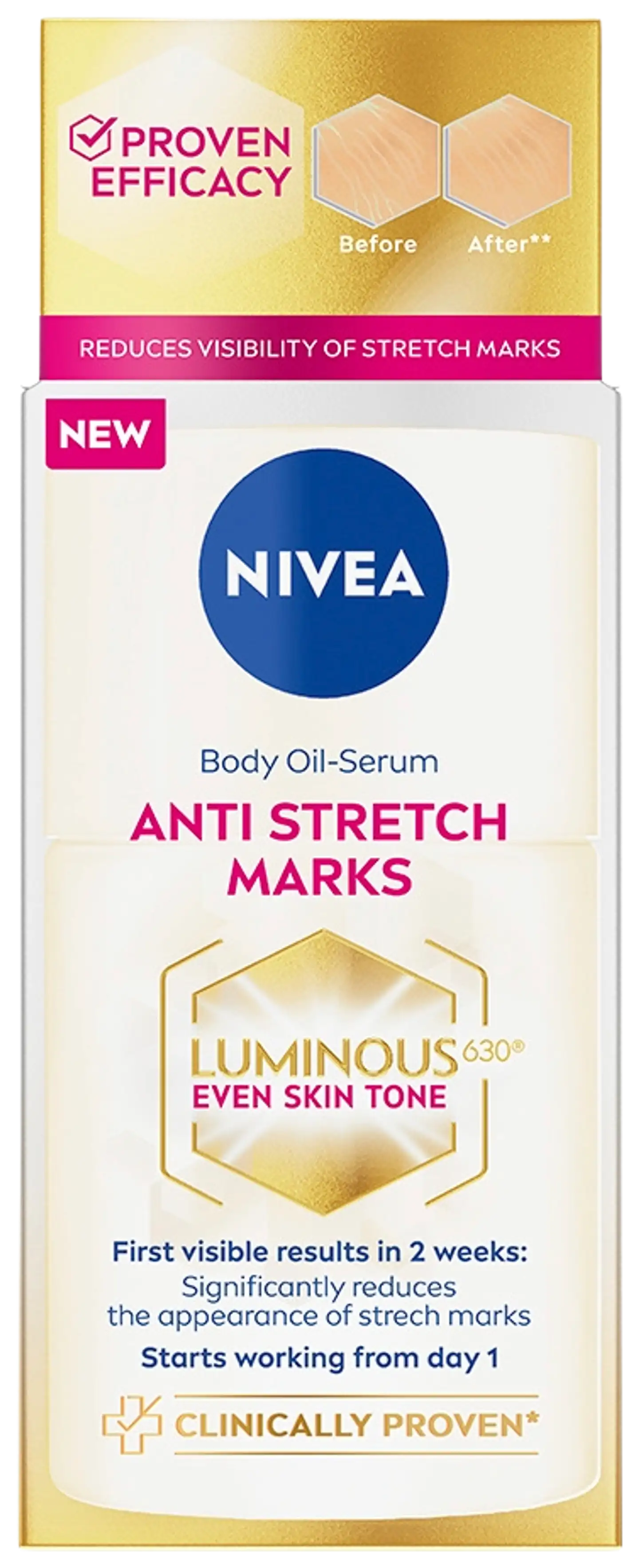 NIVEA 100ml Luminous630 Anti Stretch Marks Body Oil Serum -öljyseerumi