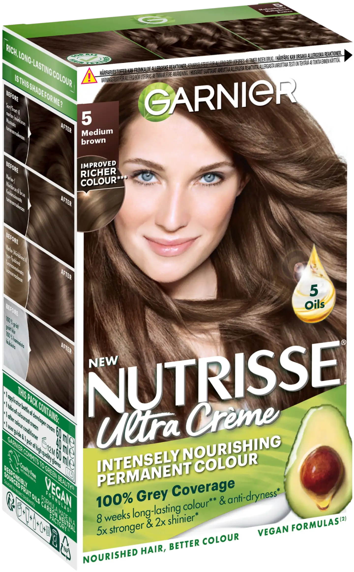 Garnier Nutrisse Ultra Creme 5.0 Medium Brown Ruskea kestoväri 1kpl - 1