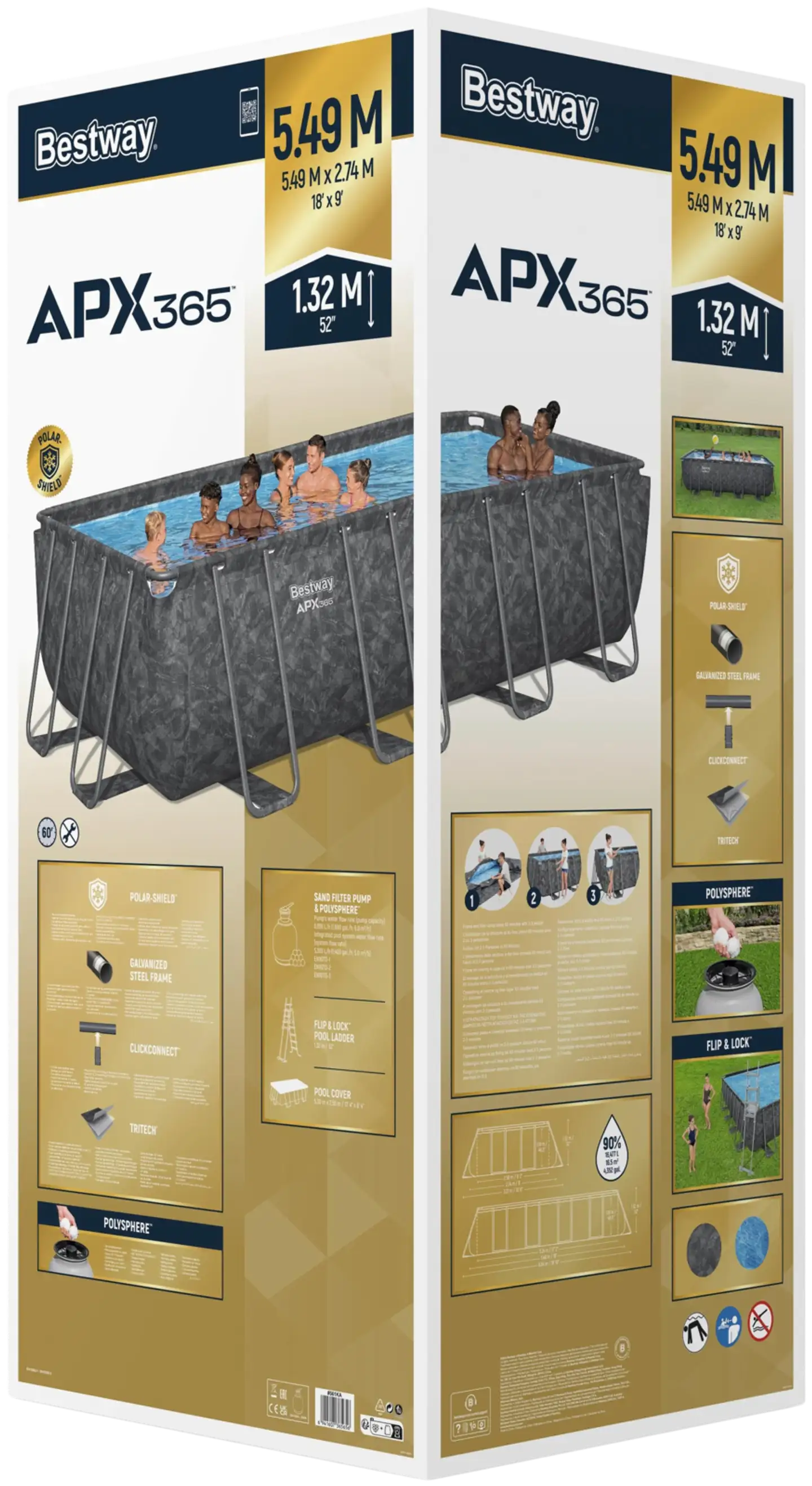 Bestway APX 365 uima-allassetti 549 x 274 x 132 cm - 3