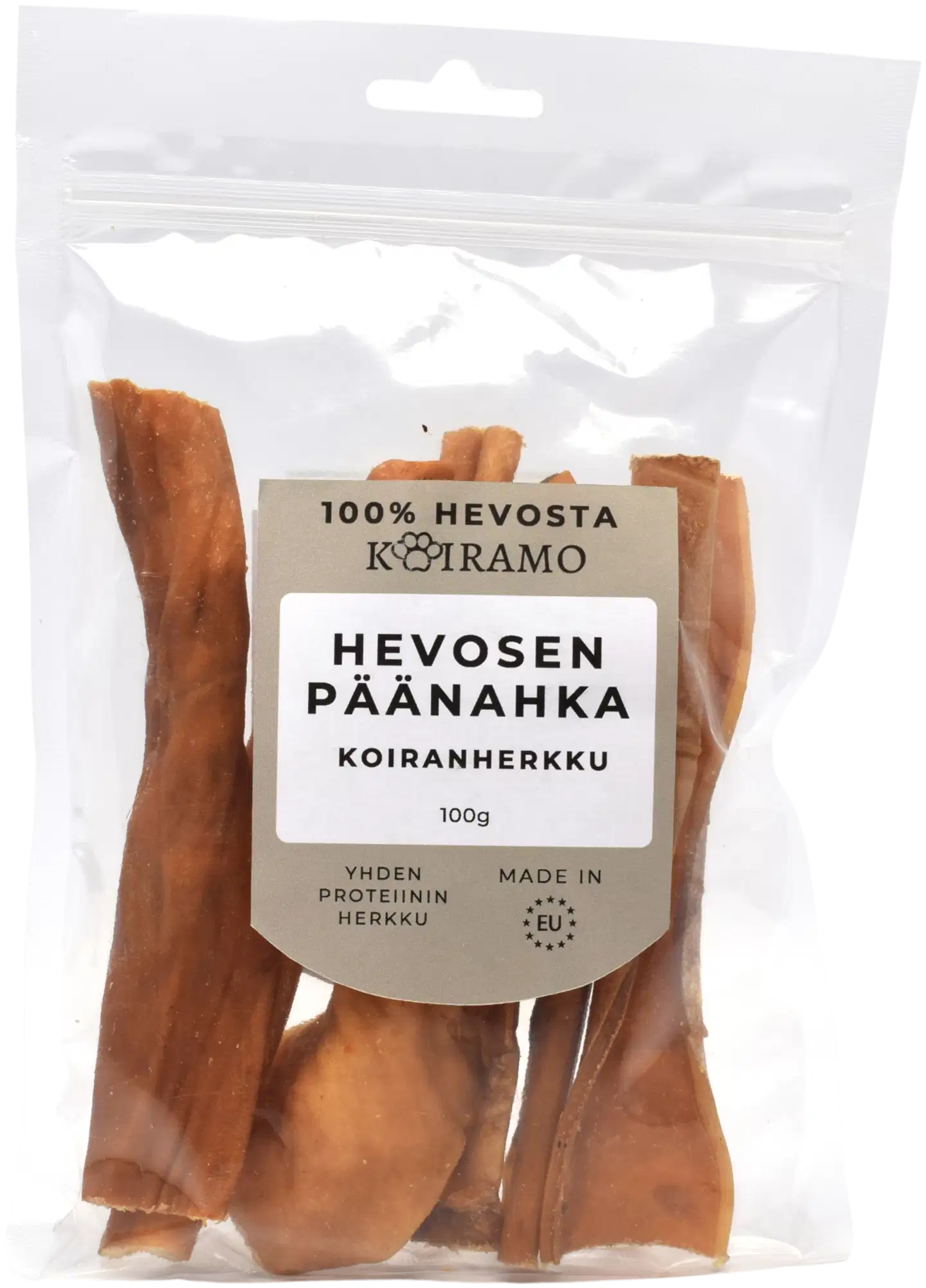 Hevosen päänahka koiranherkku pureskeluun 100g Koiramo - 1