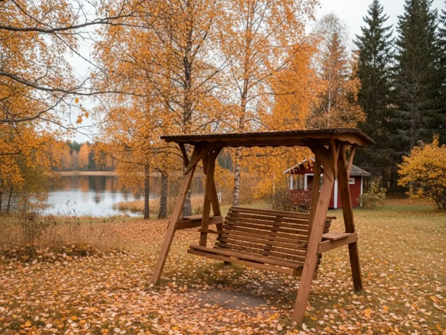 Salla-keinun katto huopakatteella, ruskea kestopuu - 2