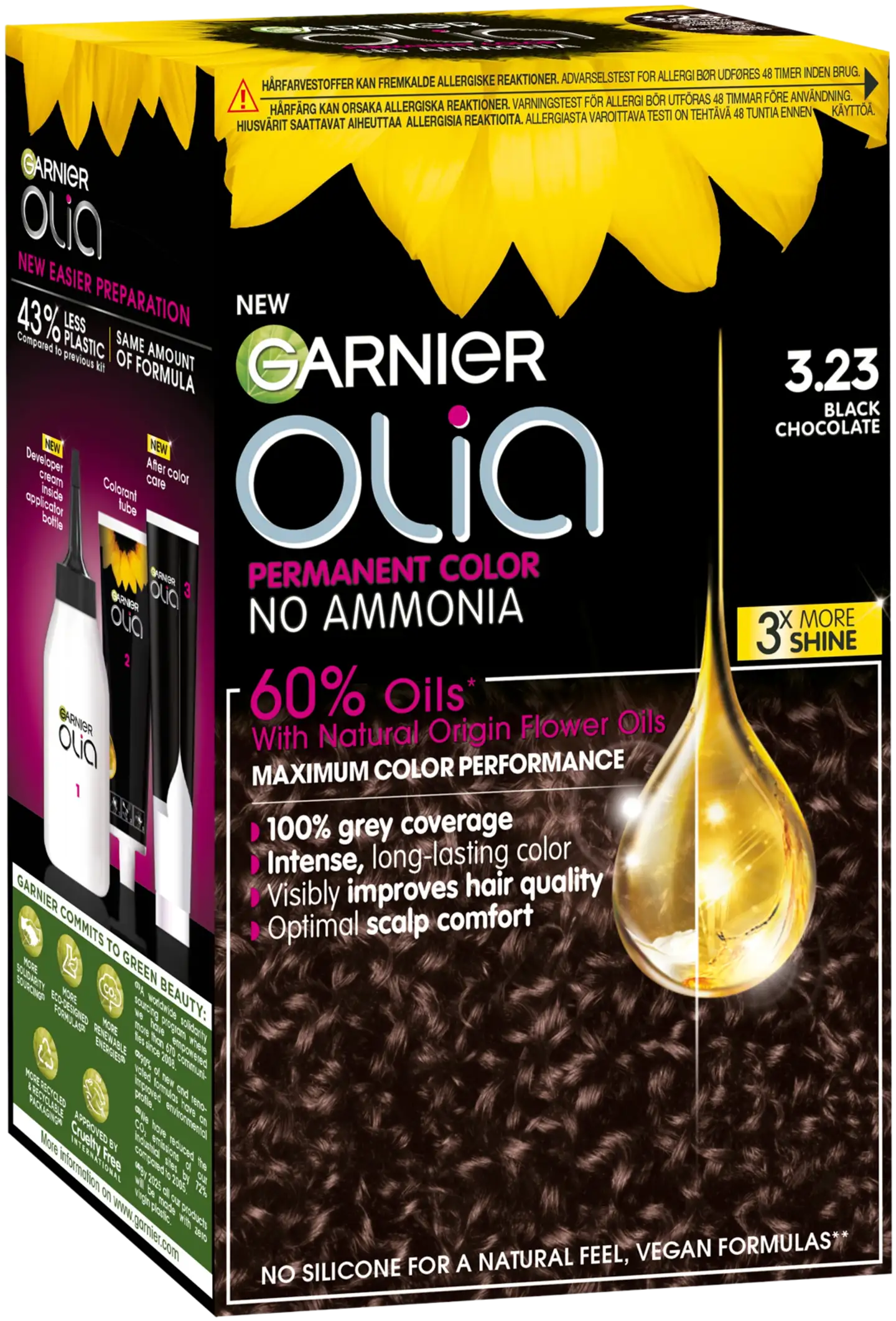 Garnier Olia 3.23 Black Chocolate kestoväri 174ml - 2