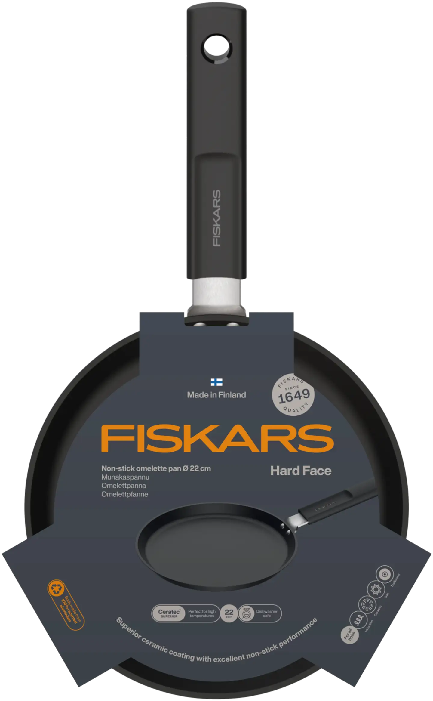 Fiskars Hard Face omelettipannu 22 cm - 4