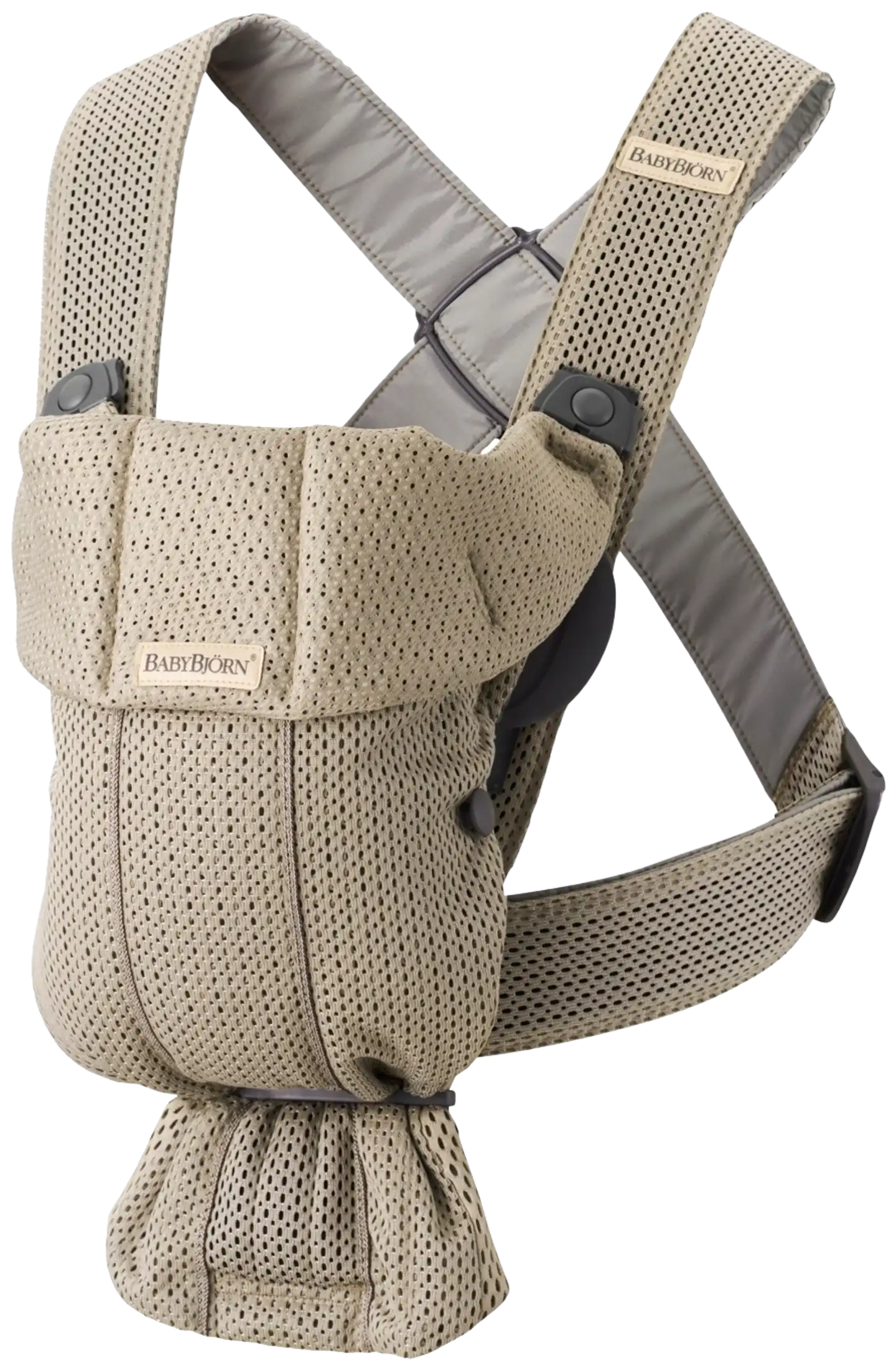 BabyBjörn vauvan kantoreppu mini - 3d mesh, harmaa beige - 2