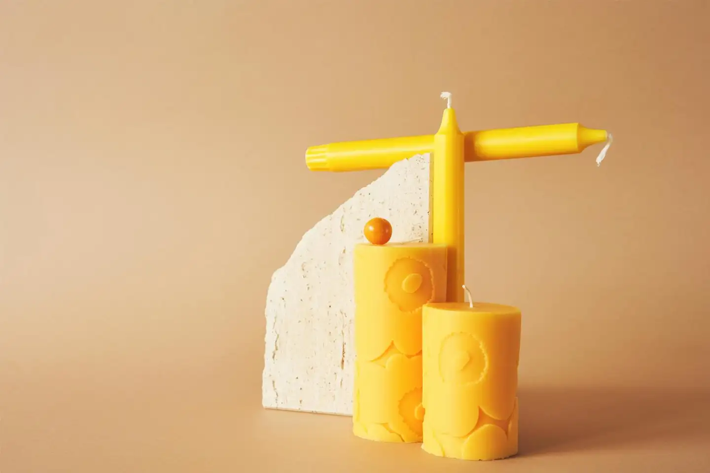 Marimekko Unikko keltainen pöytäkynttilä 1kpl/6,5x10cm - 3