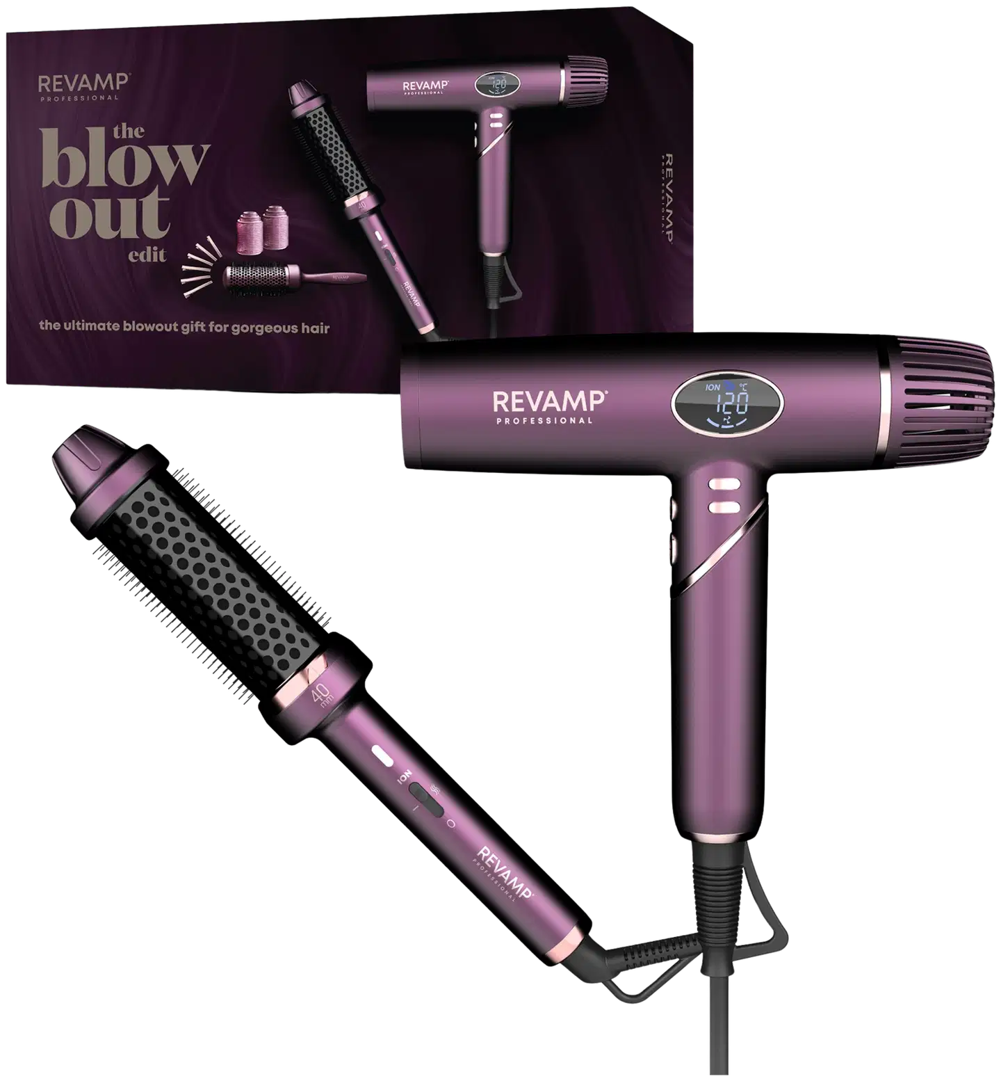 Revamp The Blow Out Edit hiustenkuivain ja lämpöharja -lahjasetti - 2