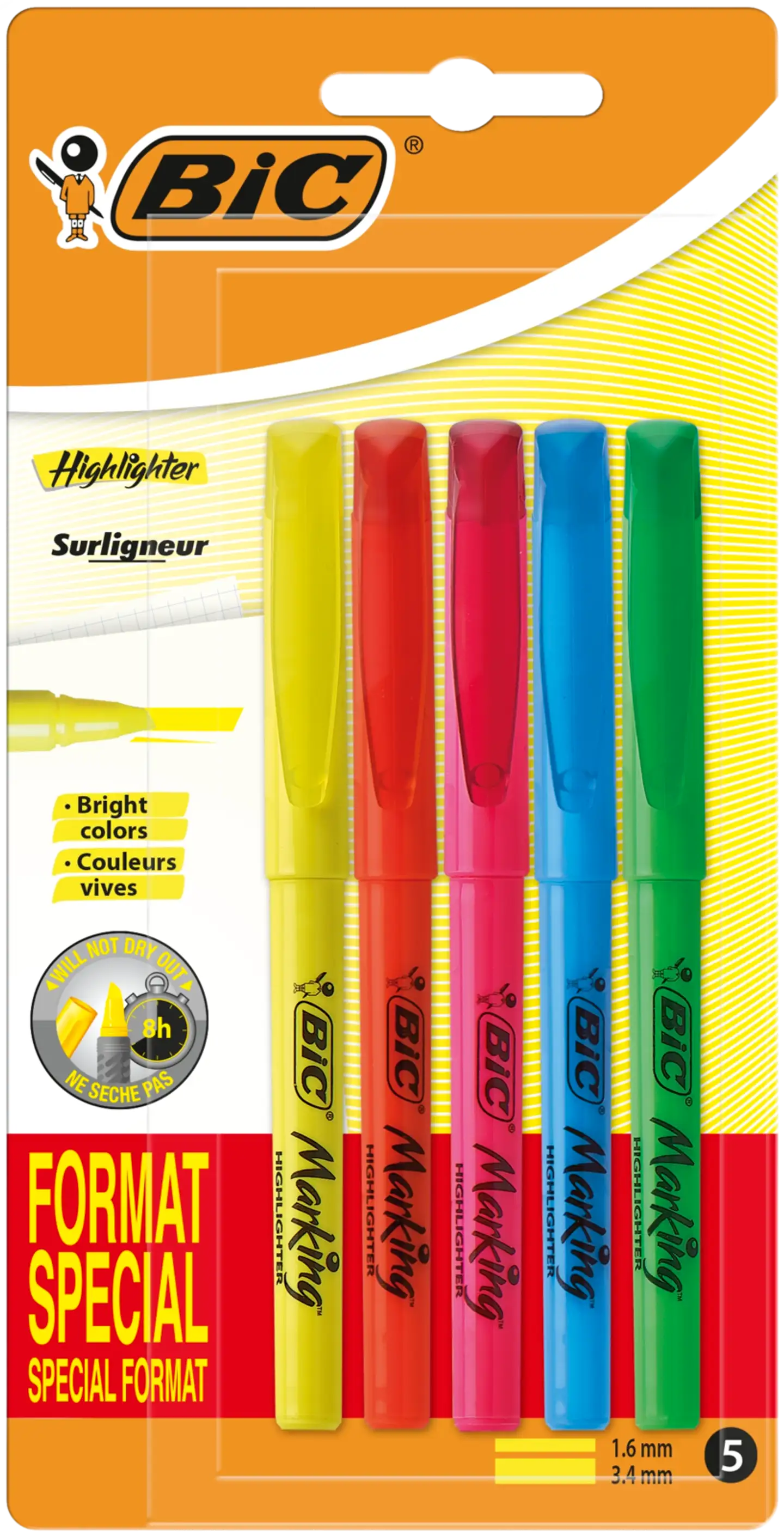 BIC Highlighter värilajitelma 5kpl