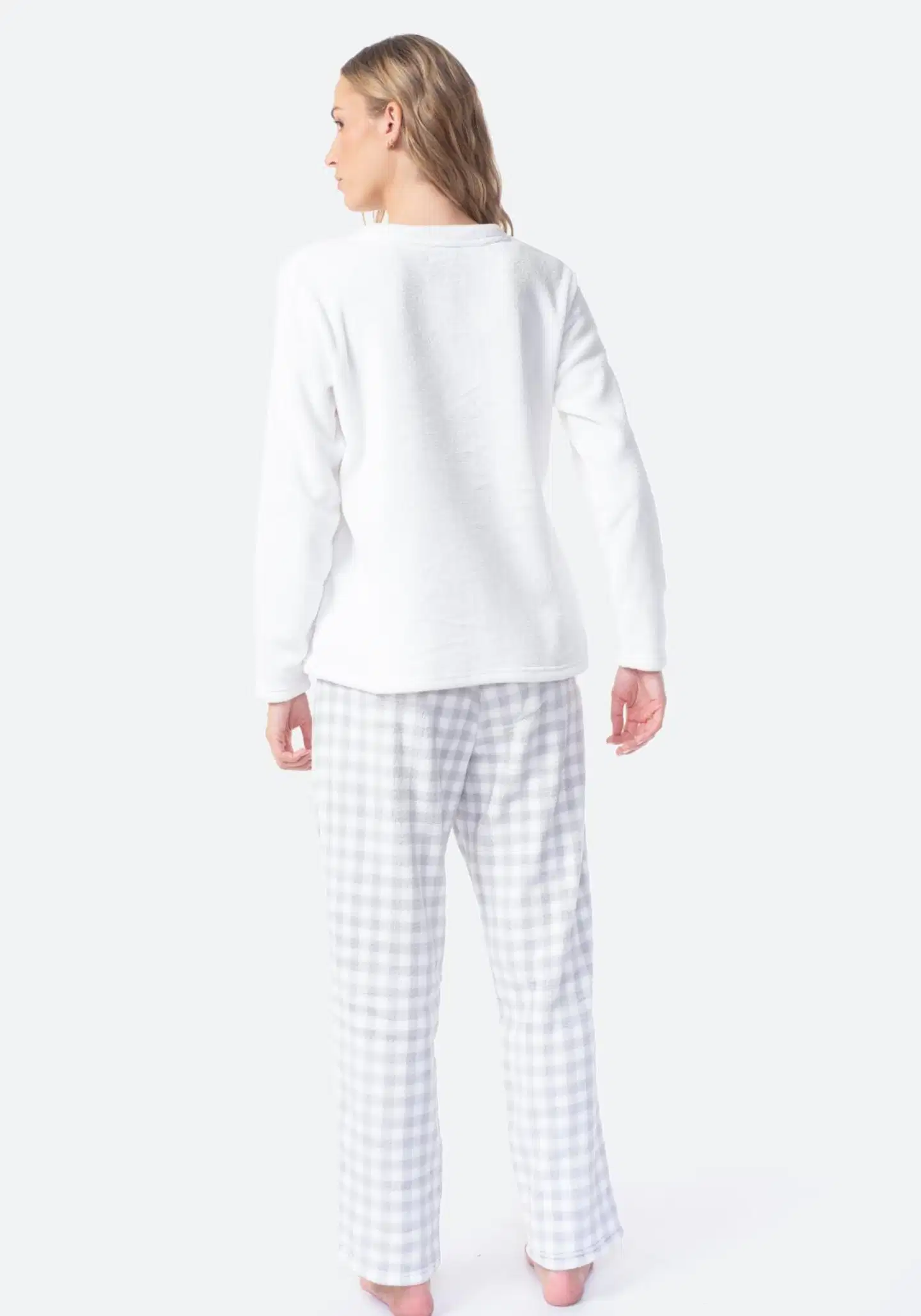 TEX naisten fleecepyjama I291346 - OFF WHITE - 3
