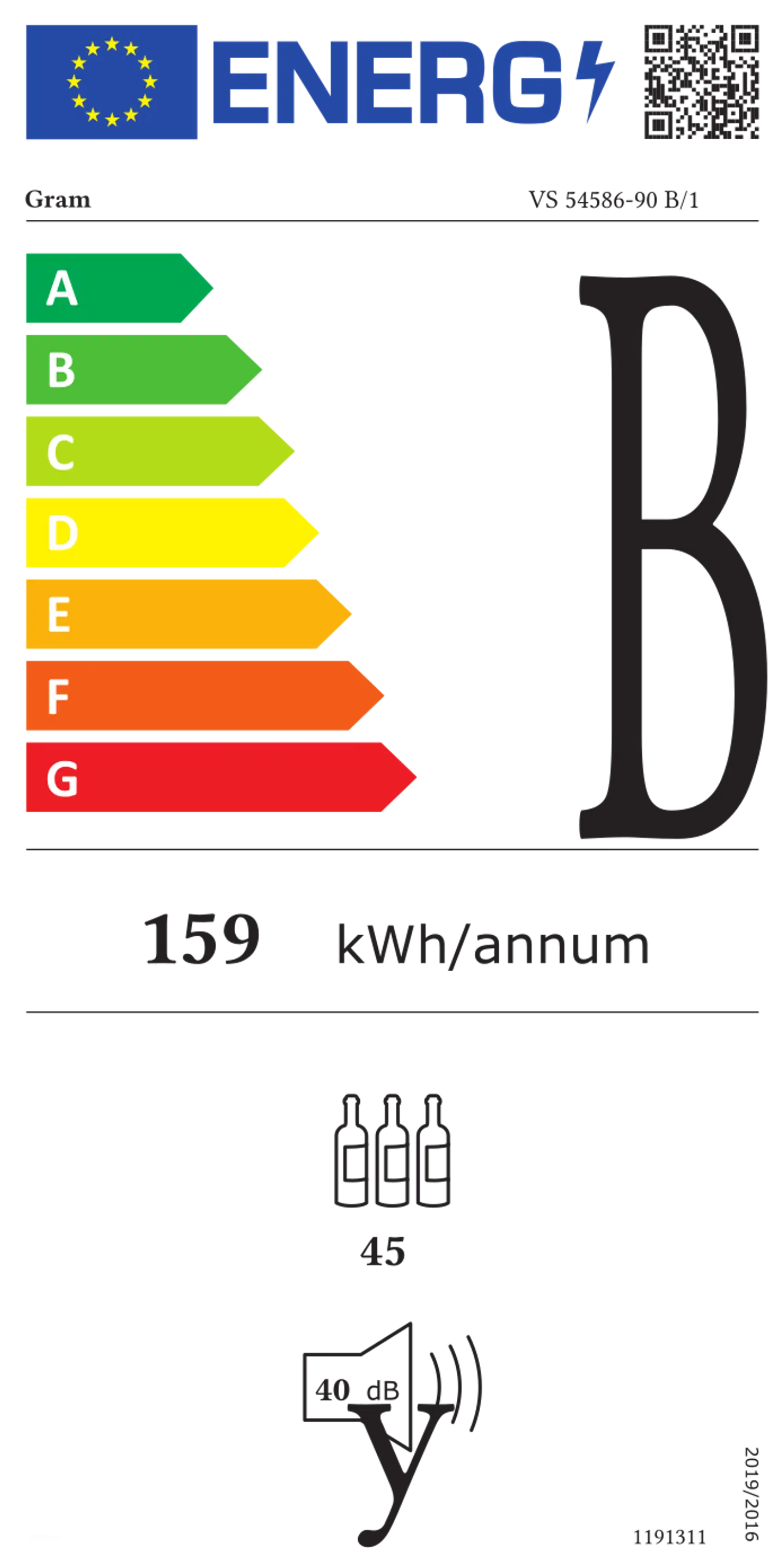 Gram viinikaappi VS 54586-90 B/1 musta - 4