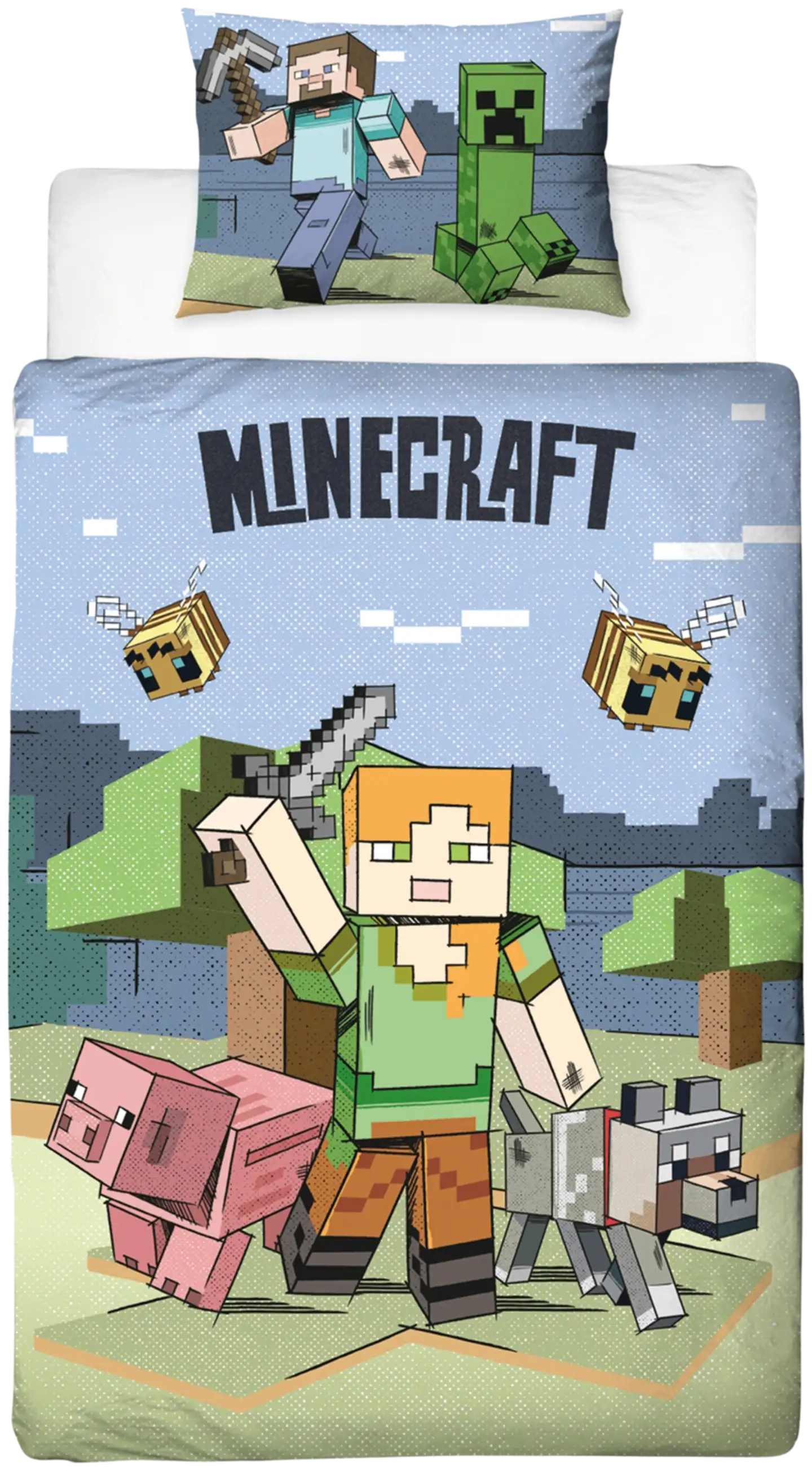 Minecraft lasten pussilakanasetti 150x210+50x60 cm monivärinen - 1